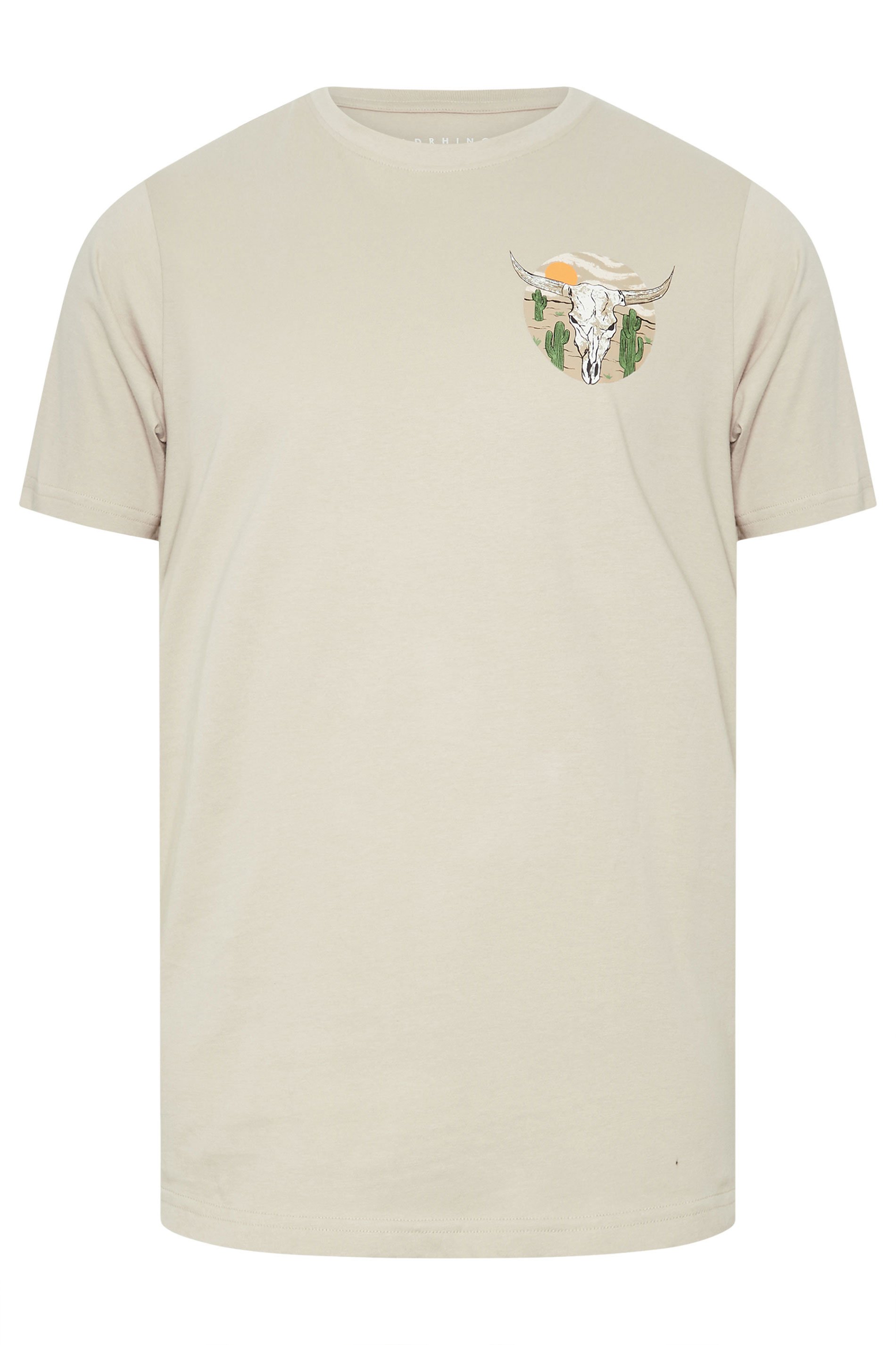 BadRhino Big & Tall Natural Brown Cow Skull Graphic T-Shirt | BadRhino 7