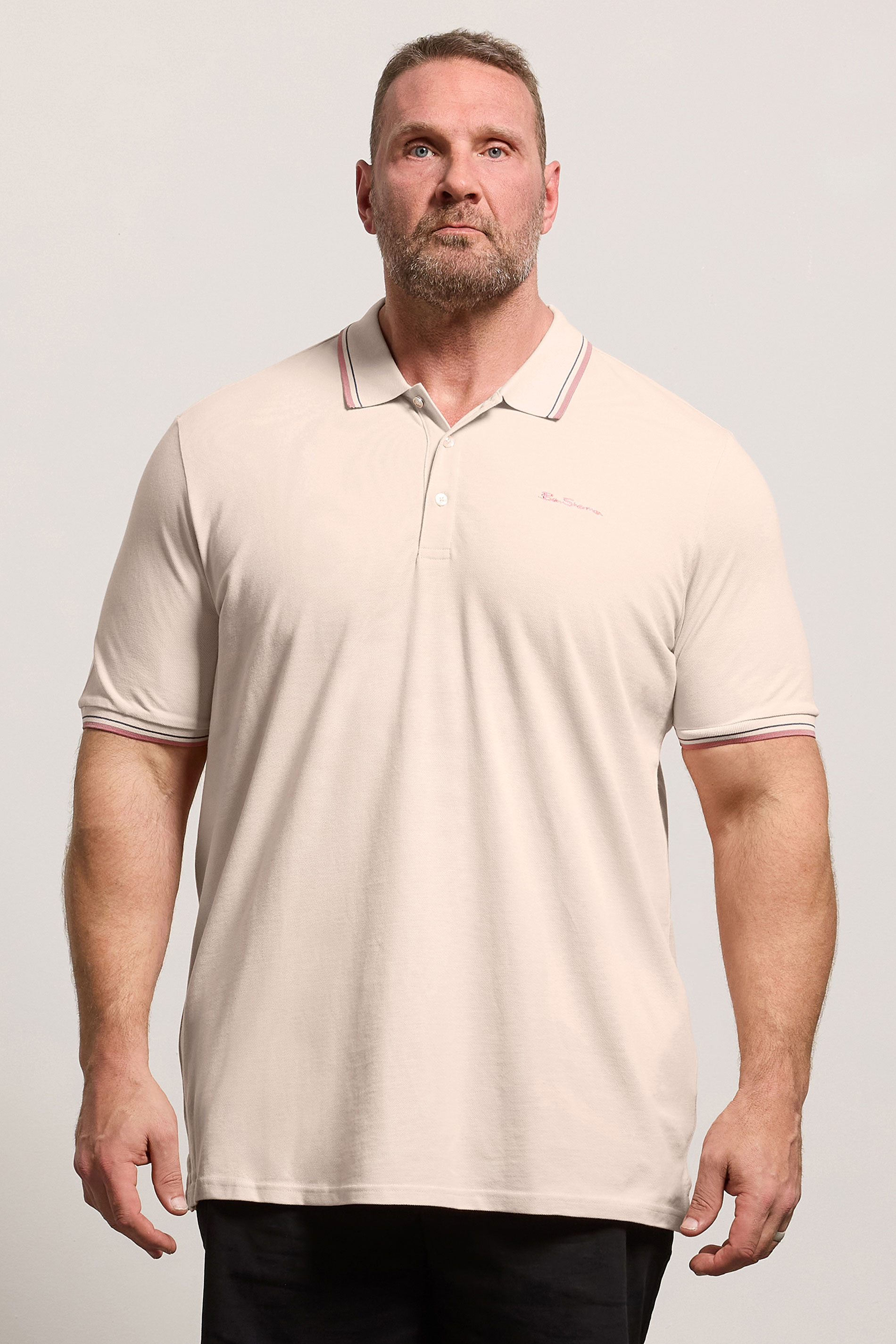 Ben Sherman Big & Tall Lake Blue Signature Pique Polo Shirt | BadRhino 3