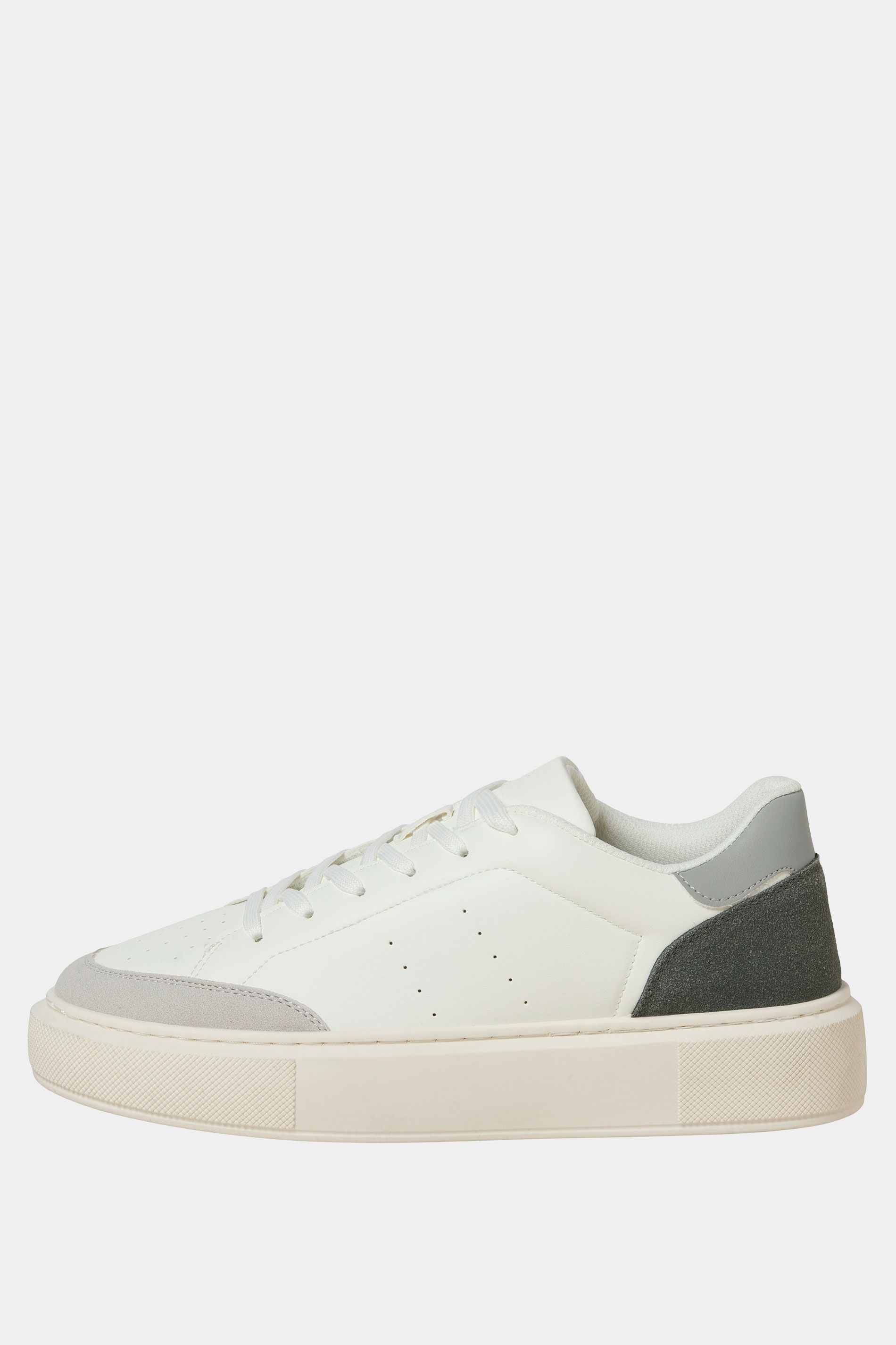 JACK & JONES White & Grey Court PU Trainer | BadRhino 3