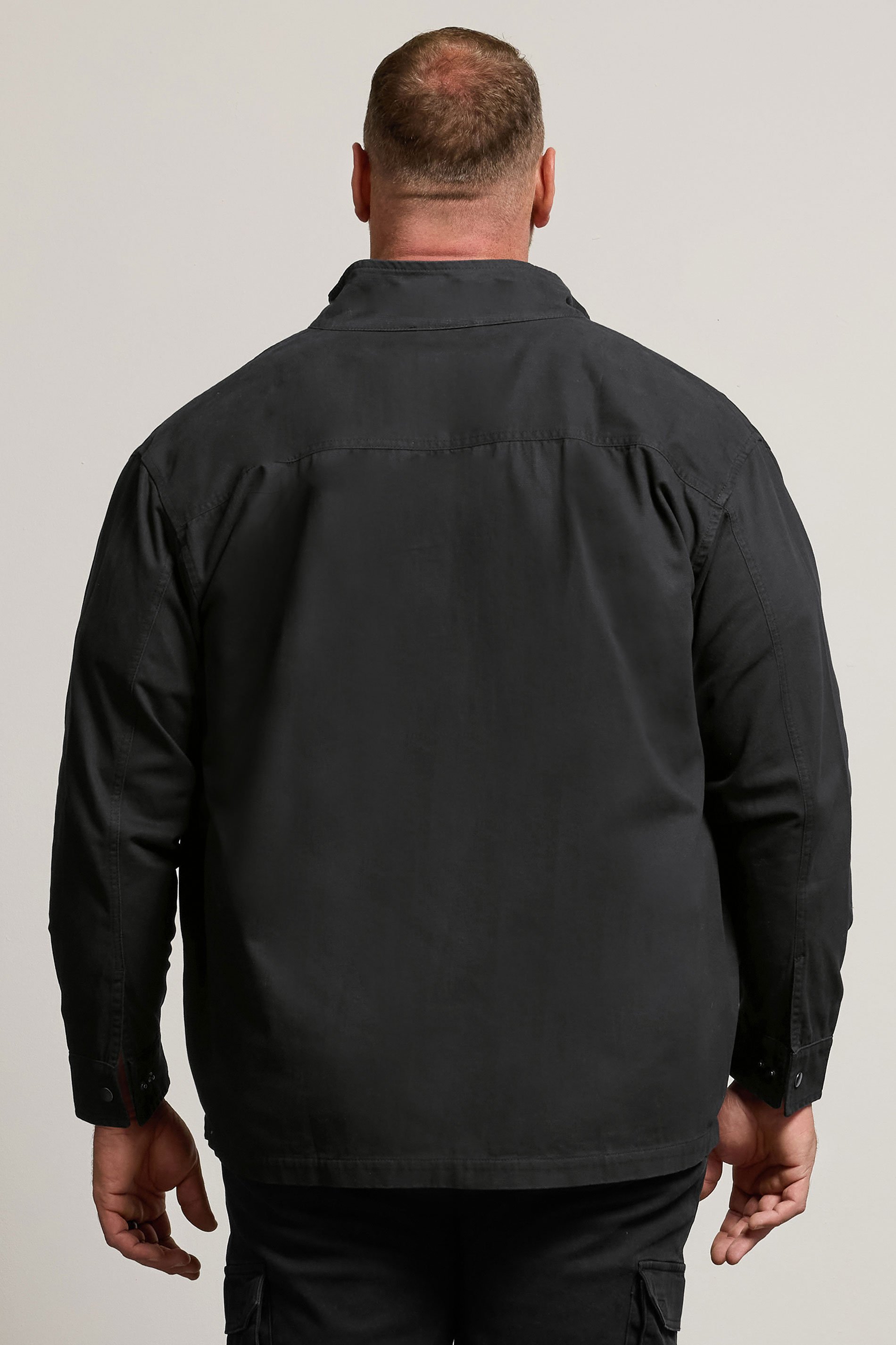 BadRhino Big & Tall Black Cotton Zip Through Jacket | BadRhino 4