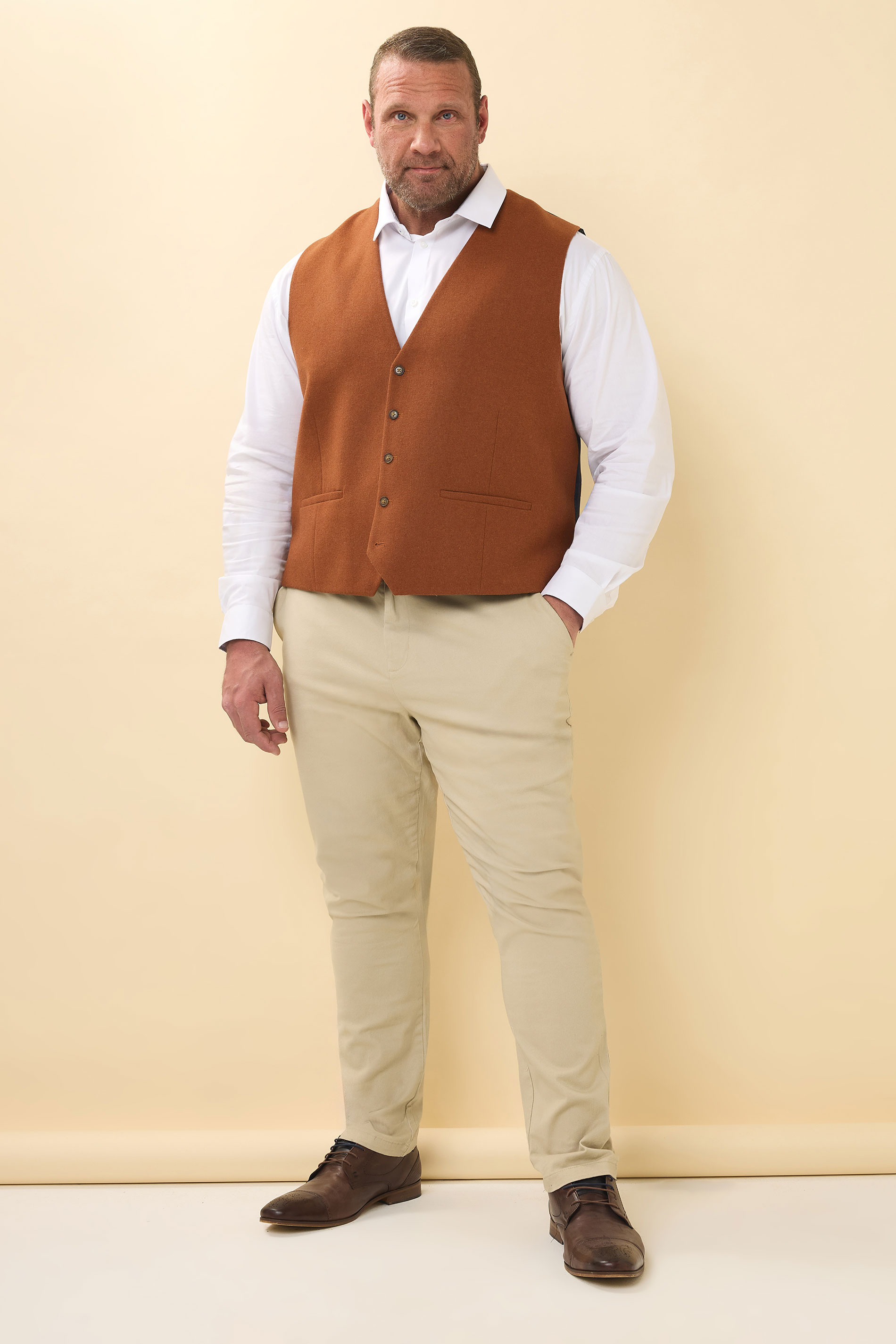 BadRhino Tailoring Big & Tall Rust Orange Tweed Waistcoat | BadRhino 5