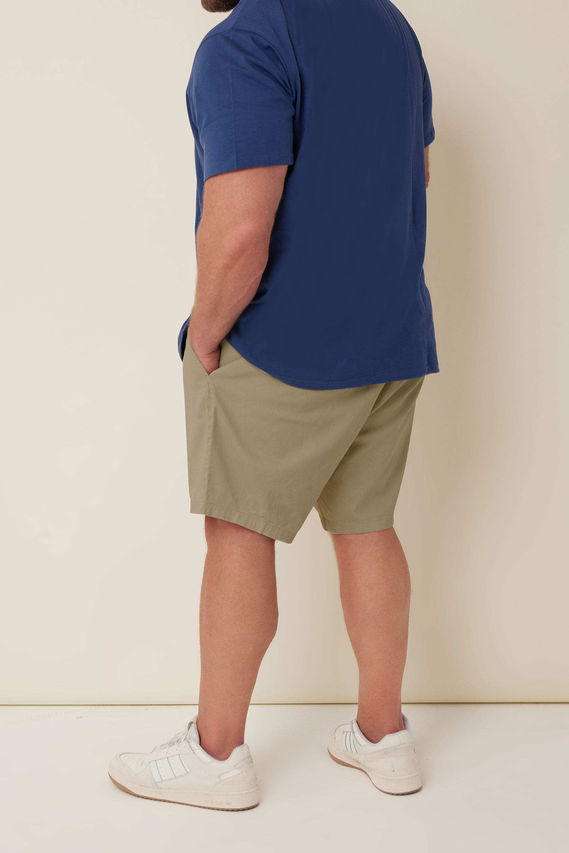 BadRhino Stone Brown Elasticated Waist Chino Shorts | BadRhino 3