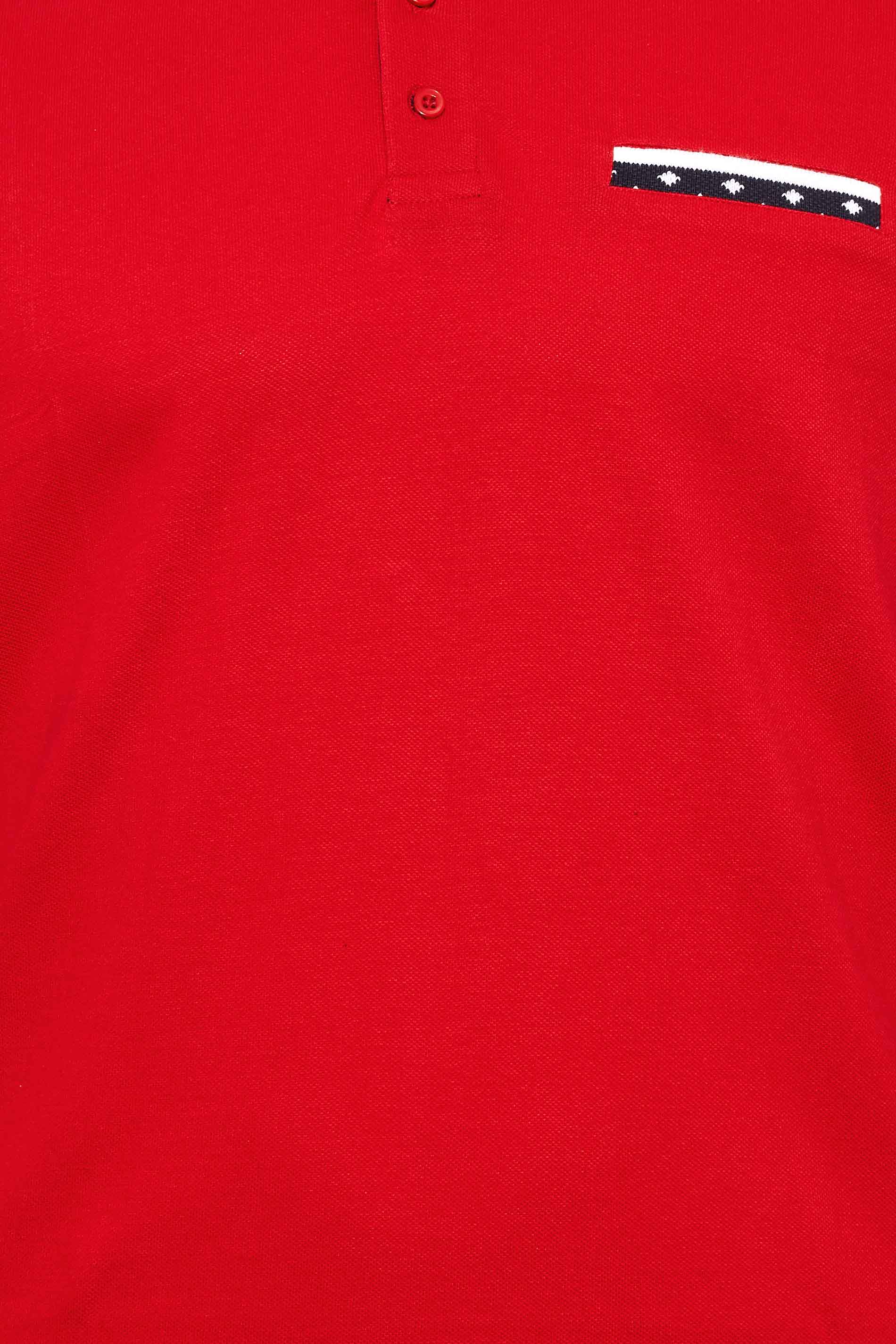 BadRhino Big & Tall Red Dobby Collar Polo Shirt | BadRhino 2