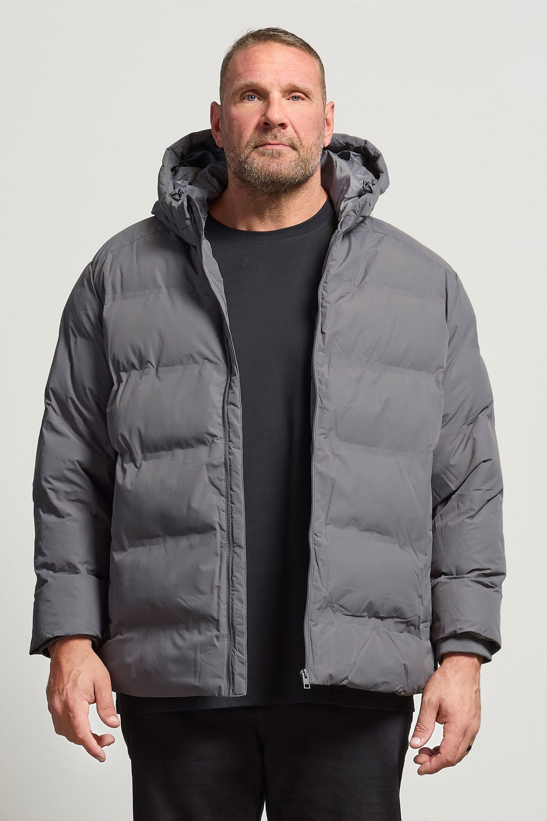 JACK & JONES Big & Tall Grey Puffer Jacket | BadRhino 1