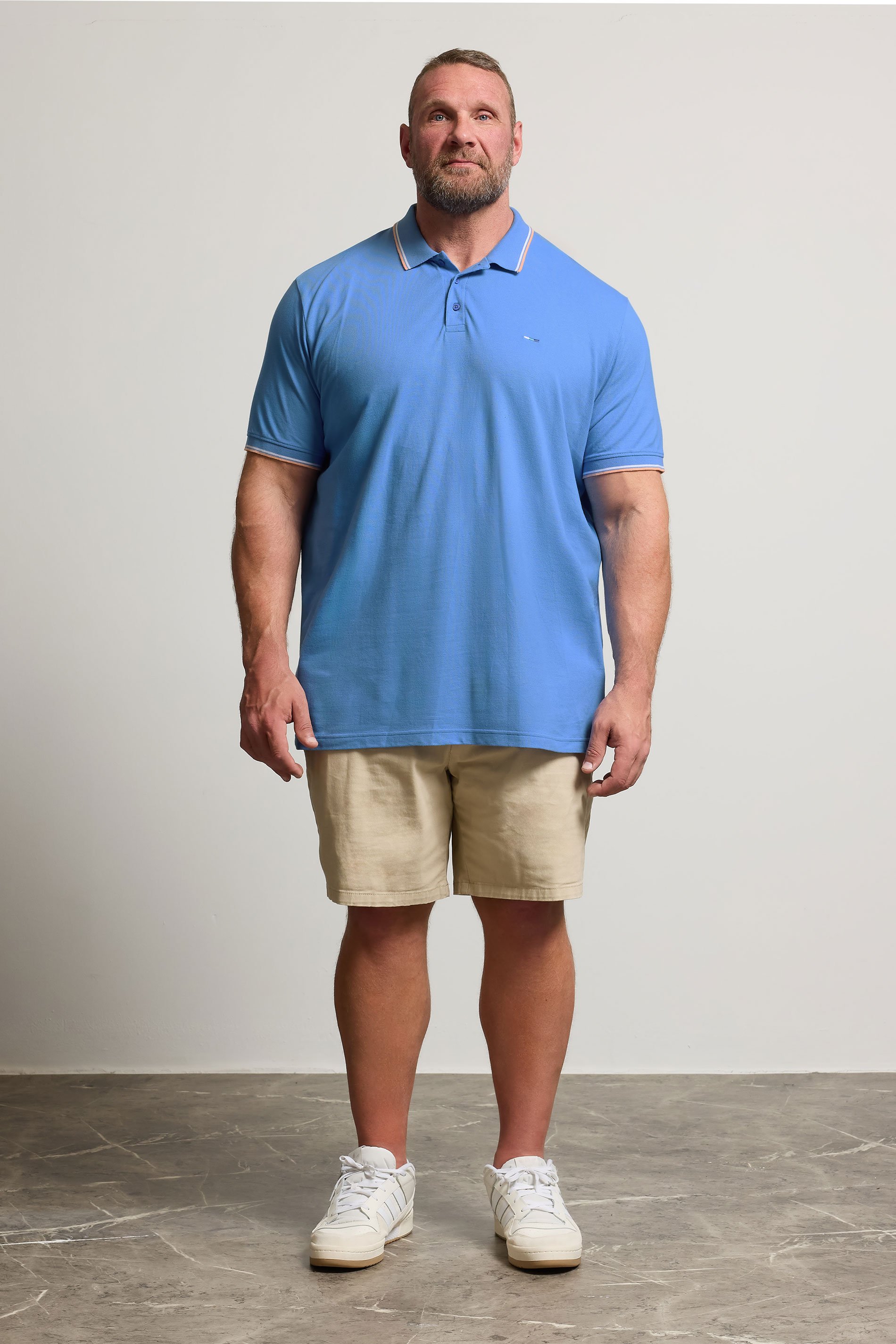 BadRhino Big & Tall Light Blue Tipped Polo Shirt | BadRhino 3