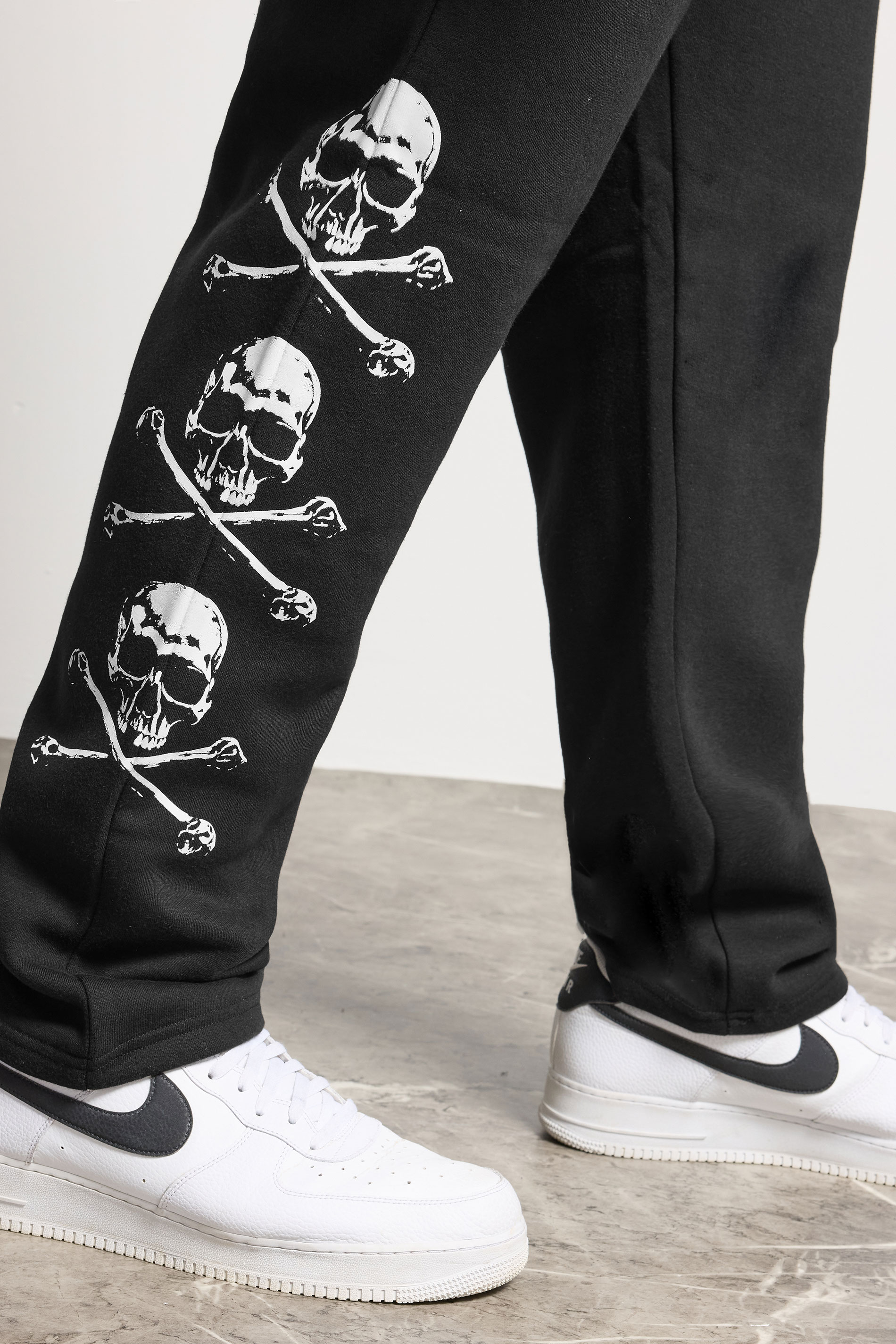 BadRhino Big & Tall Black Side Skull Open Hem Joggers | BadRhino 5