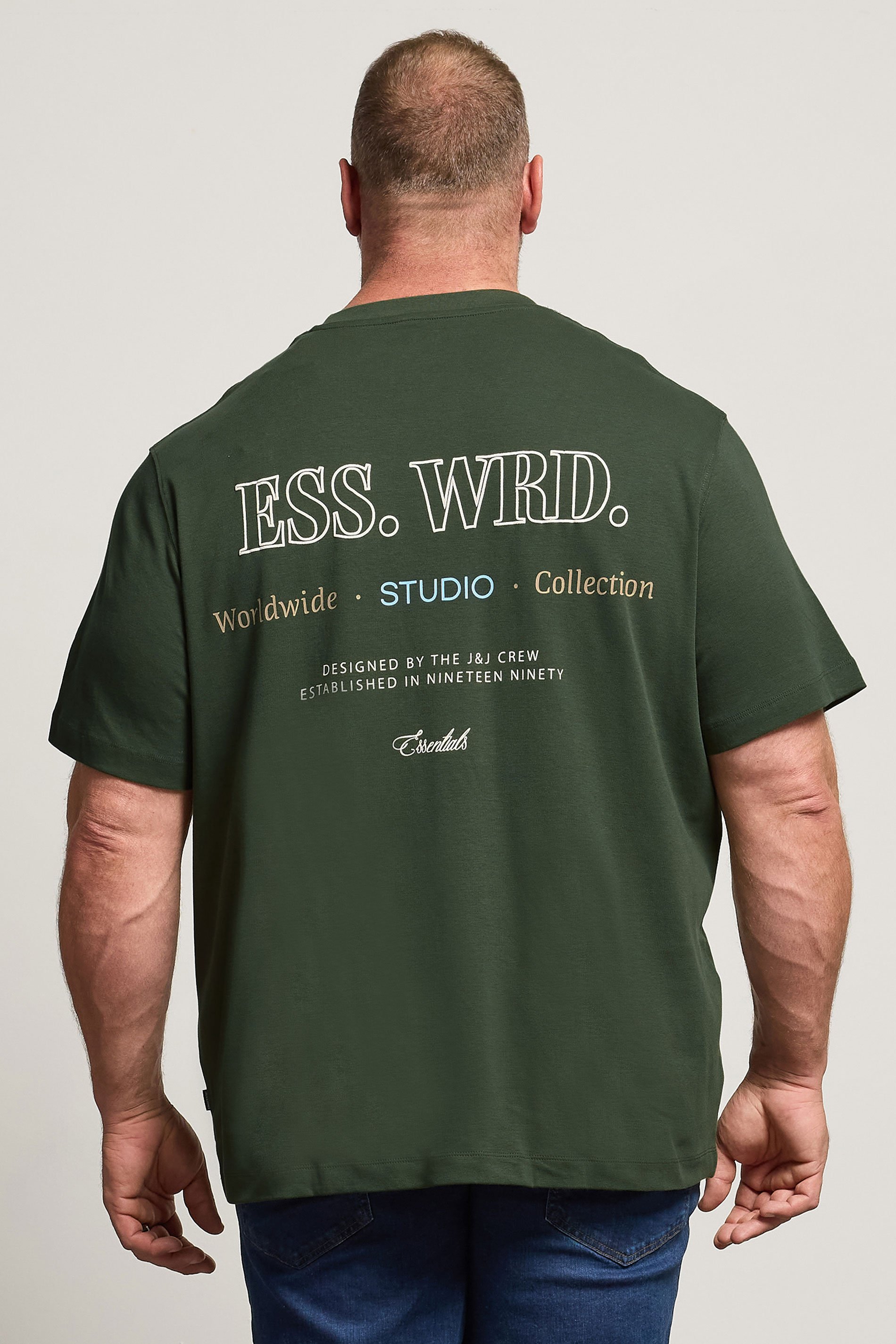 JACK & JONES Big & Tall Duffel Green Studio Graphic T-Shirt | BadRhino 3