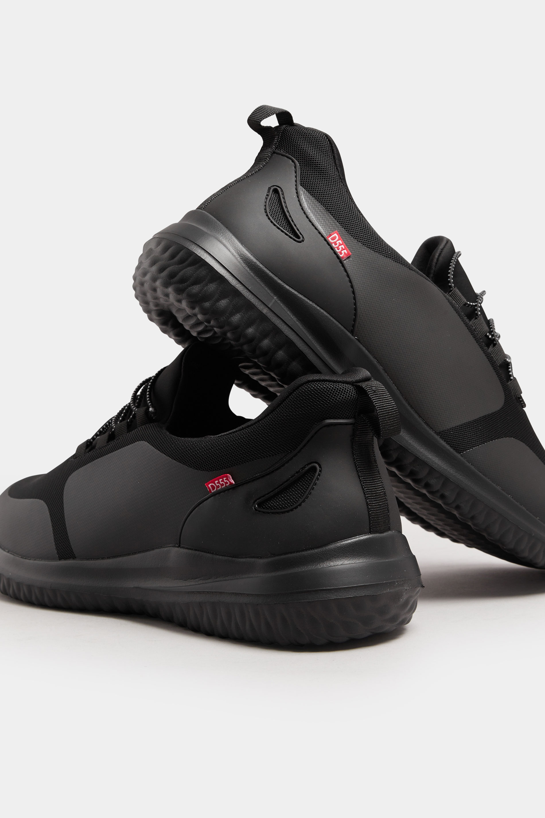 D555 Black PU Lace Shoes | BadRhino 3