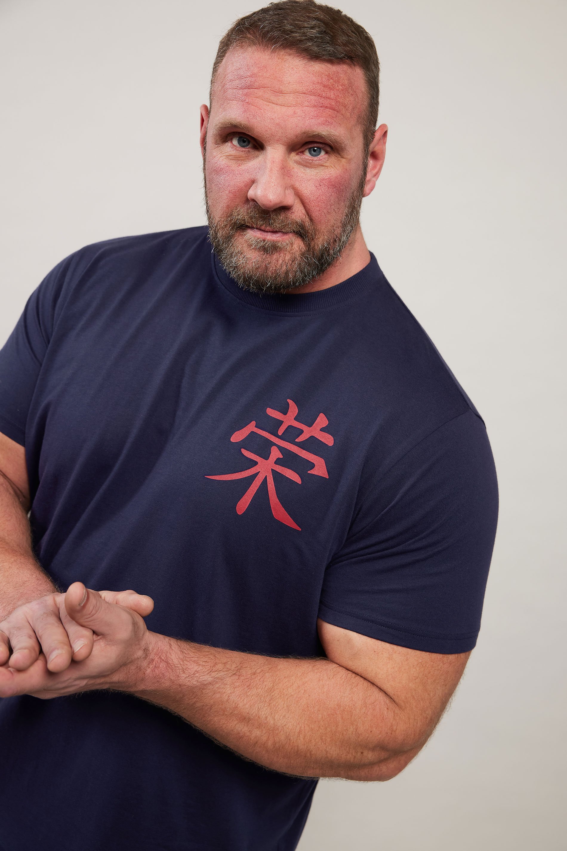 BadRhino Big & Tall Navy Blue Japanese Print T-Shirt | BadRhino 6