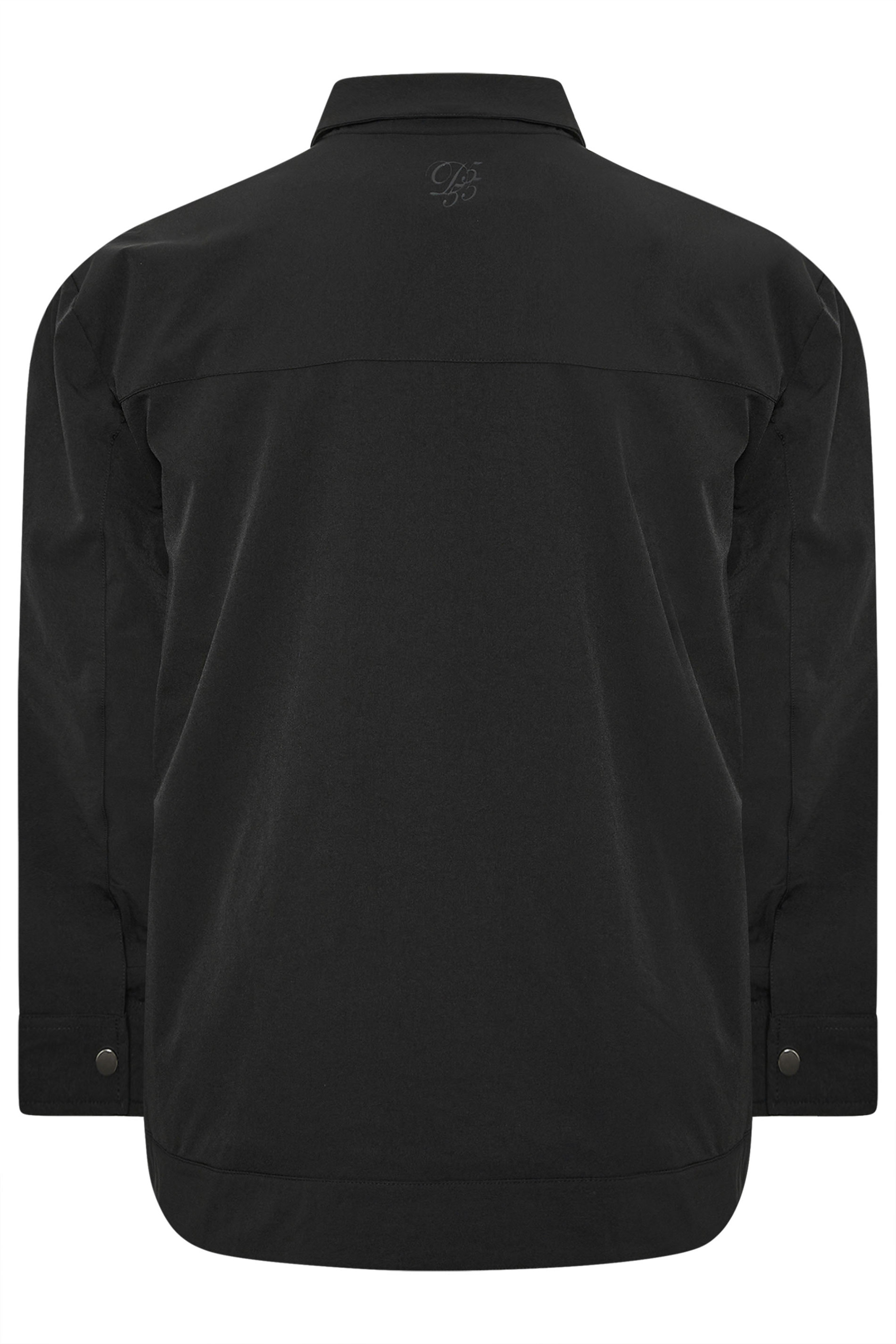 D555 Big & Tall Black Couture Stretch Zip Through Jacket | BadRhino 5