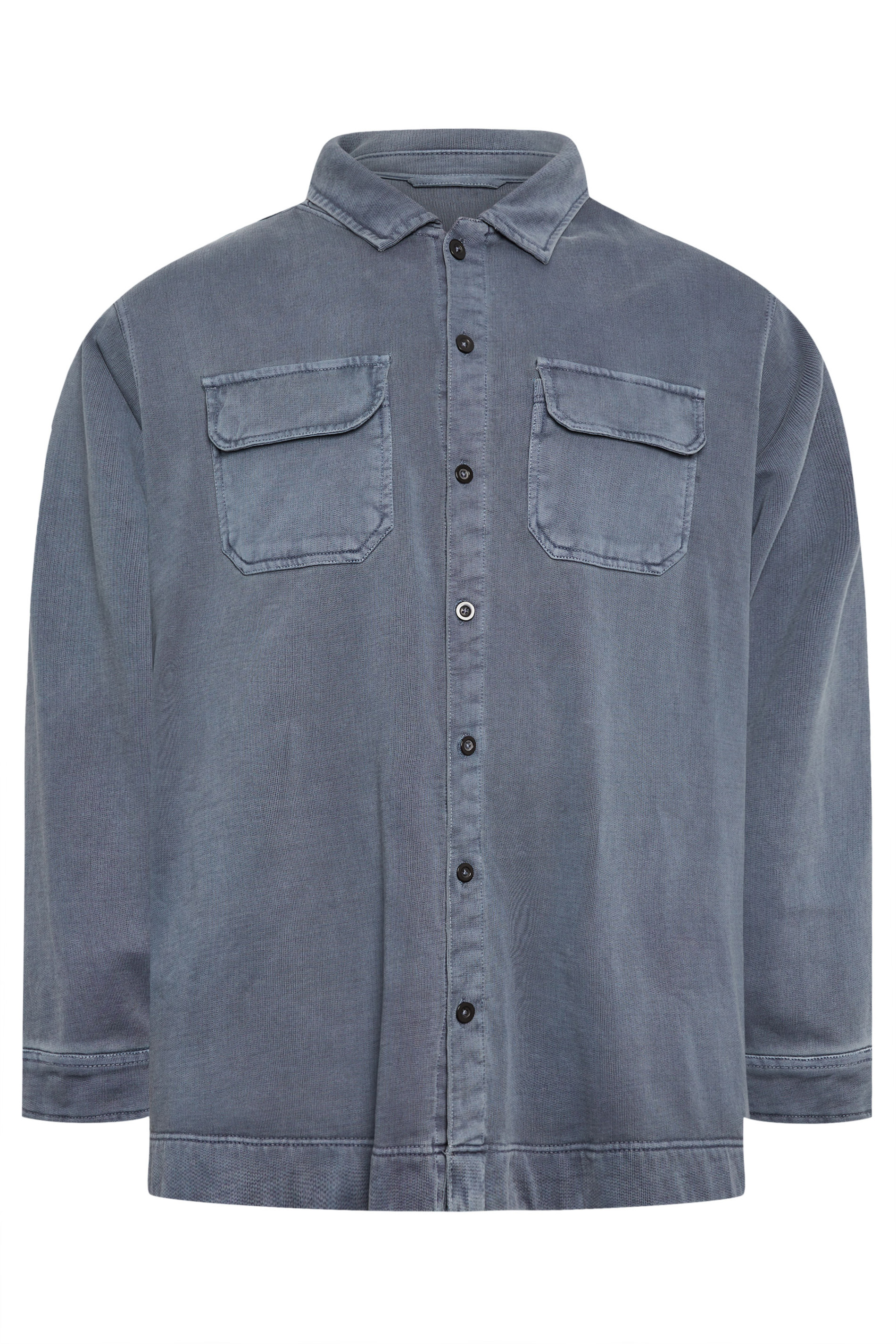 BadRhino Big & Tall Blue Garment Dyed Jersey Shacket | BadRhino