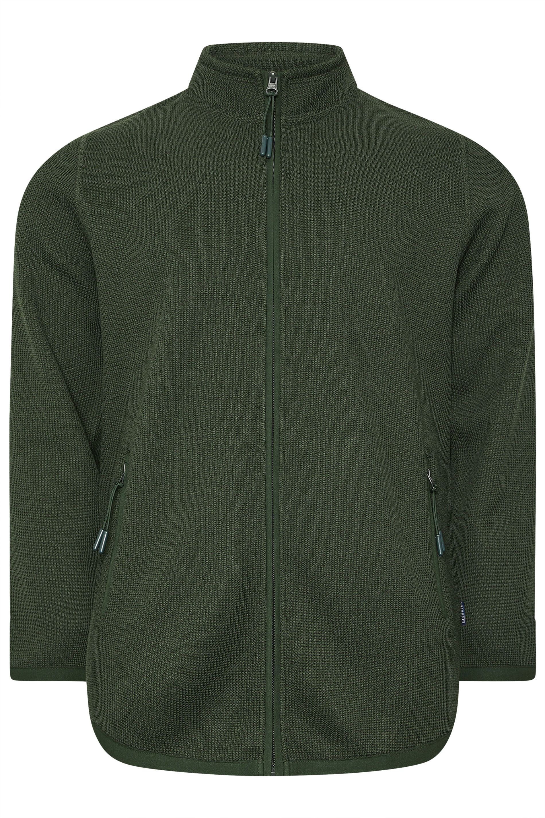 BadRhino Big & Tall Green Full Zip Textured Fleece Jacket | BadRhino 6
