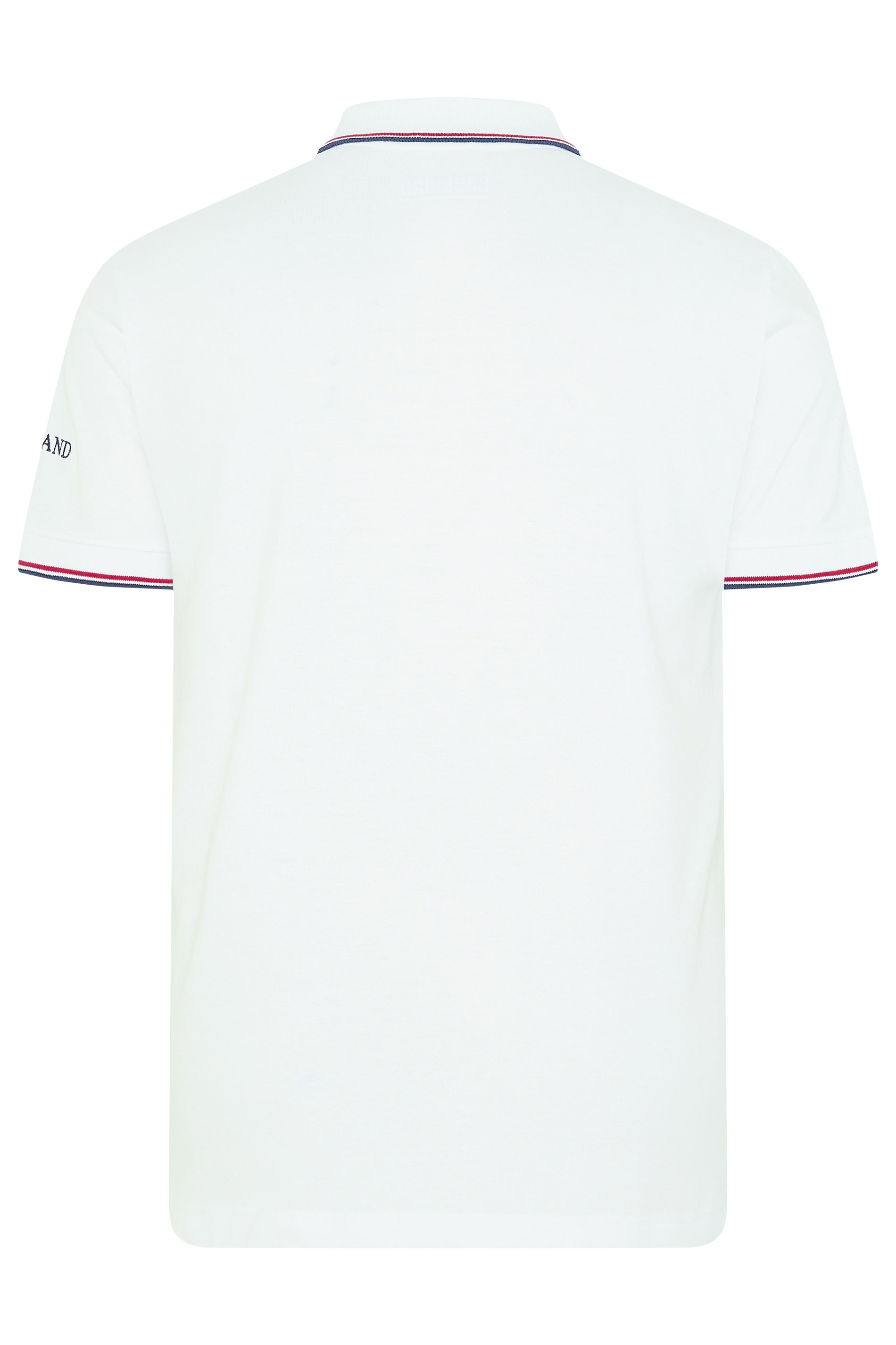 BadRhino Big & Tall White England Embroided Polo Shirt | BadRhino 8