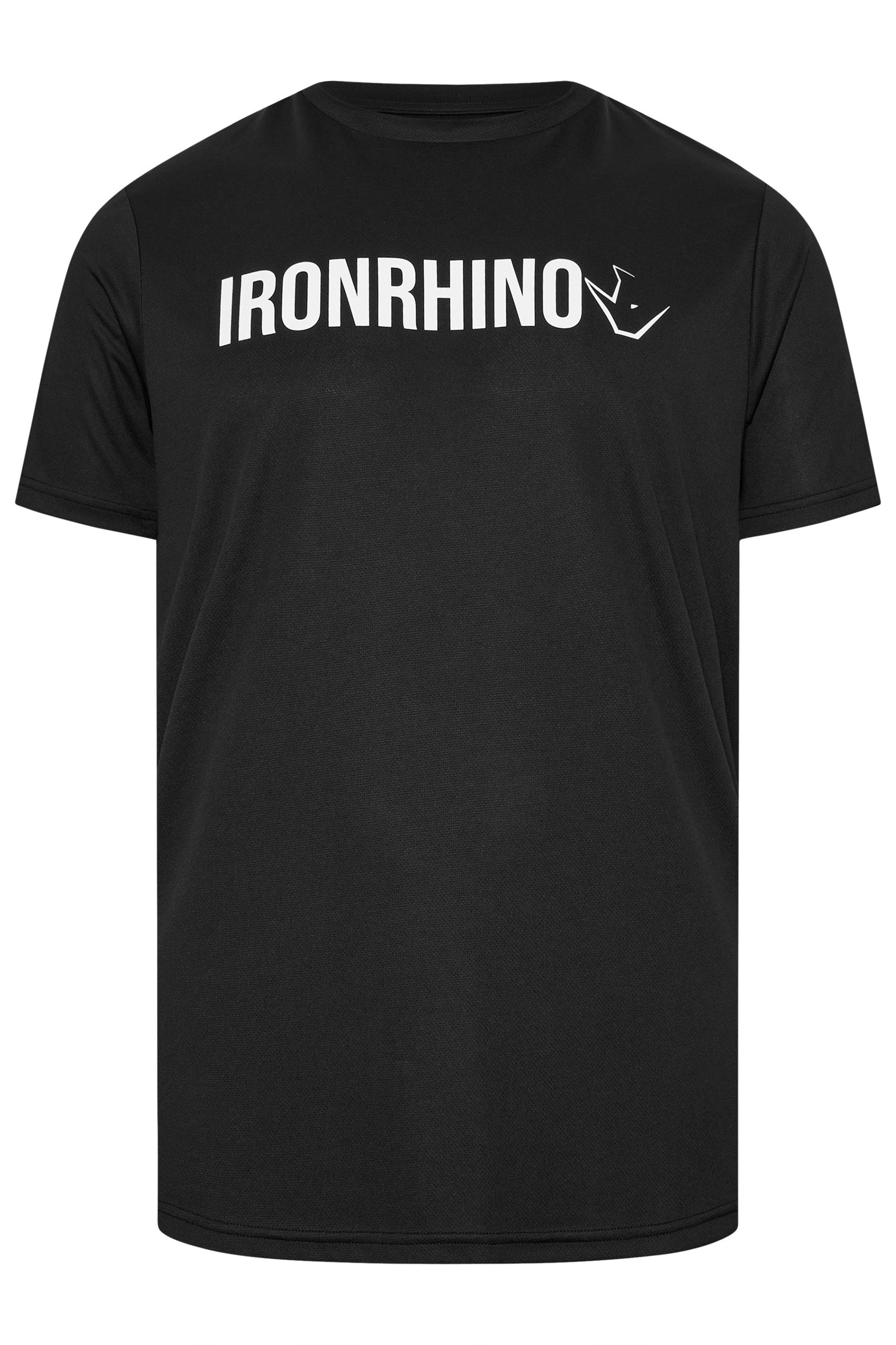IronRhino Big & Tall Black Branded Performance T-Shirt | BadRhino 1