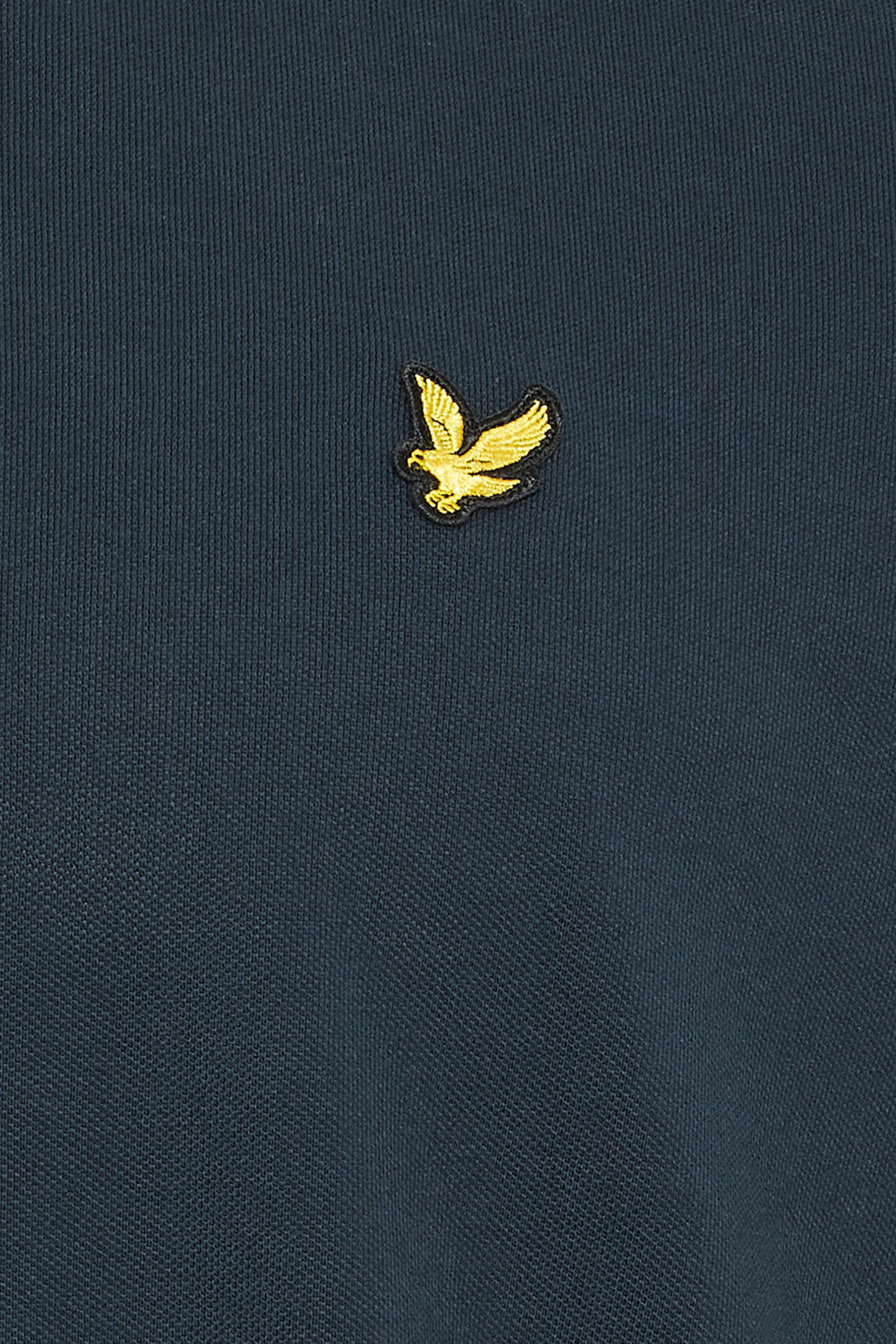 LYLE & SCOTT Big & Tall Navy Blue Striped Tipped Polo Shirt | BadRhino 5