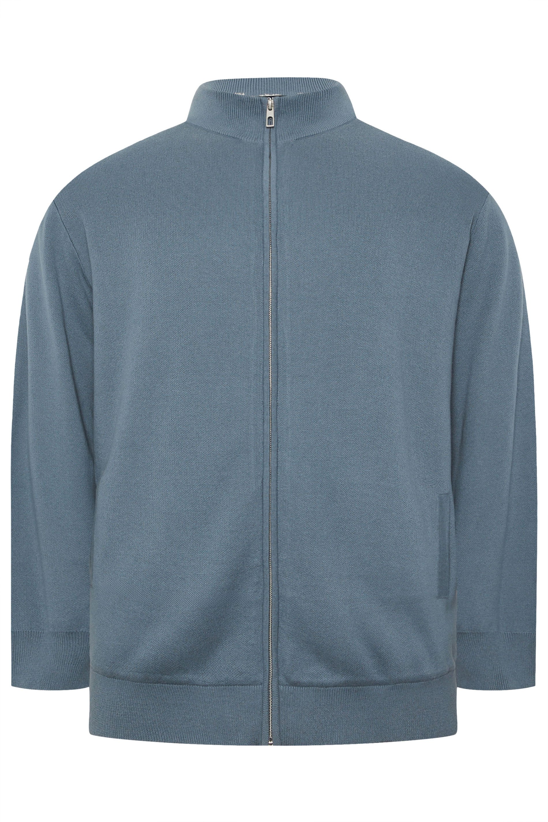 BadRhino Big & Tall Blue Knitted Borg Zip Up | BadRhino 6