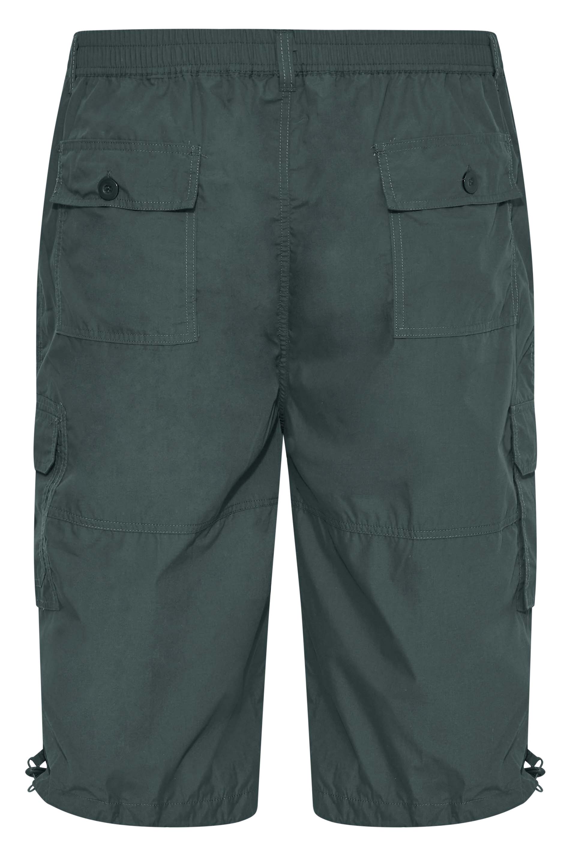D555 Big & Tall Navy Blue Elasticated Waist Cargo Shorts | BadRhino  5