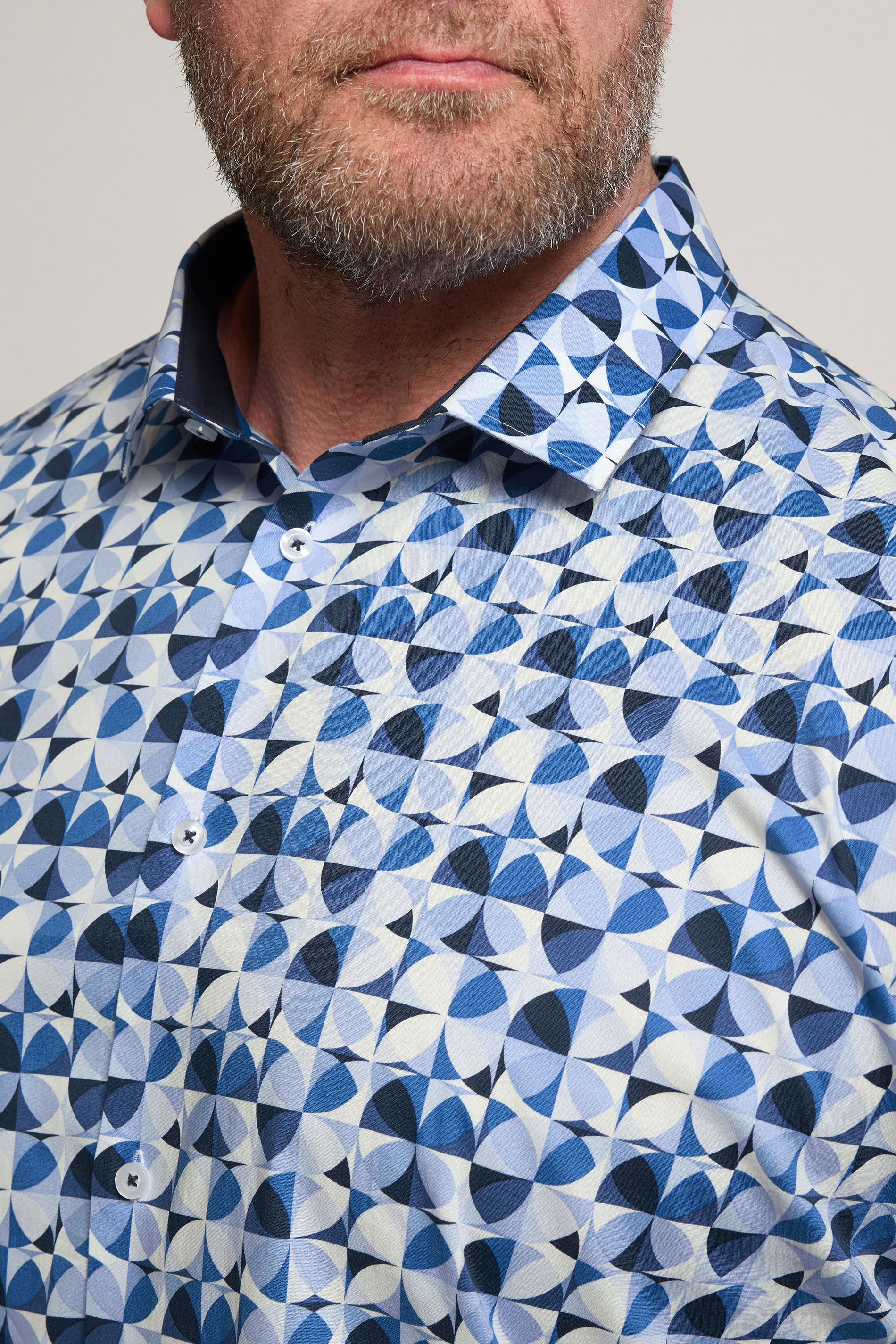 BadRhino Tailoring Big & Tall Light Blue Geometric Long Sleeve Shirt | BadRhino 4