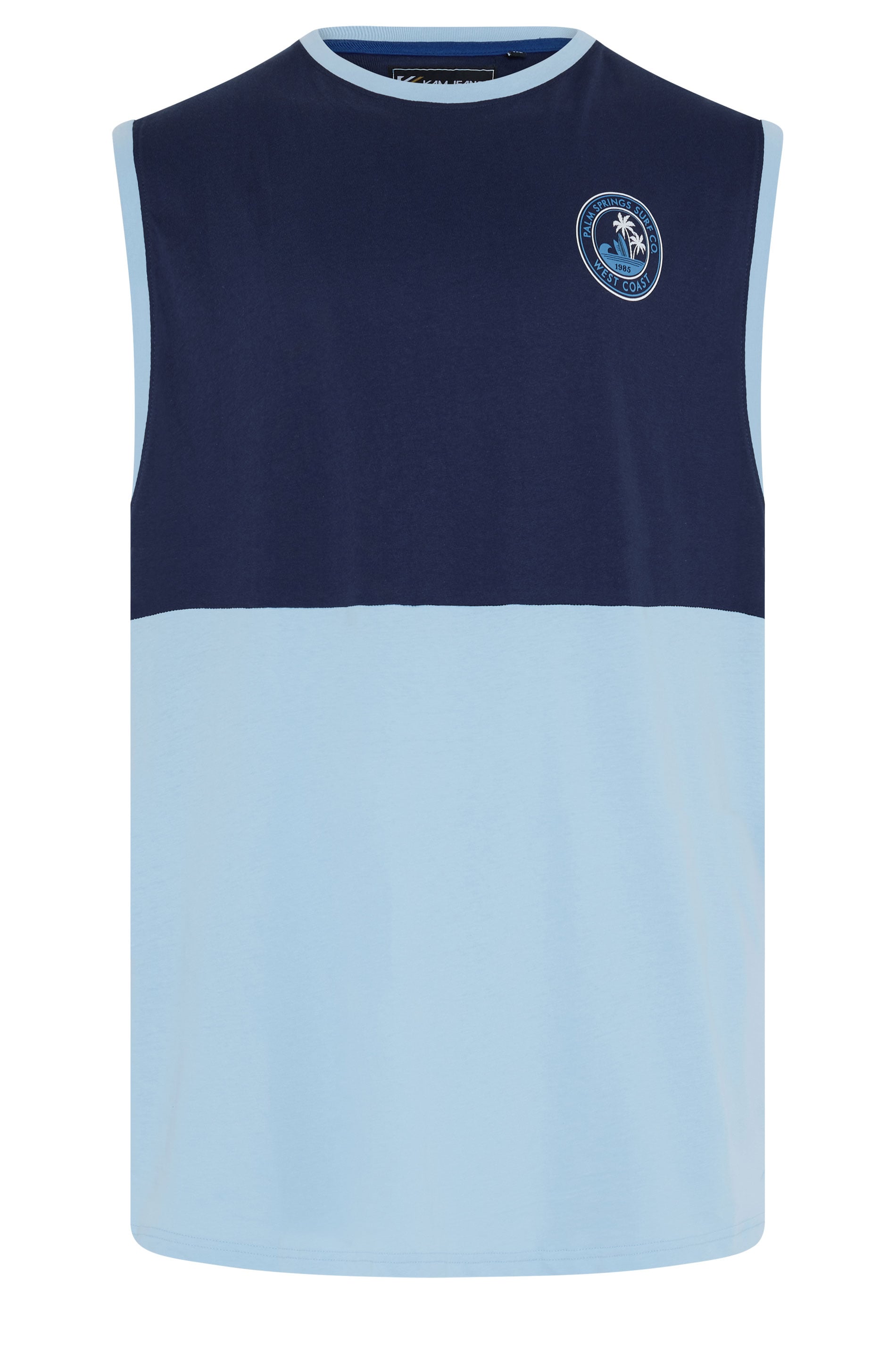 KAM Big & Tall Light Blue Palm Springs Vest Top | BadRhino 1