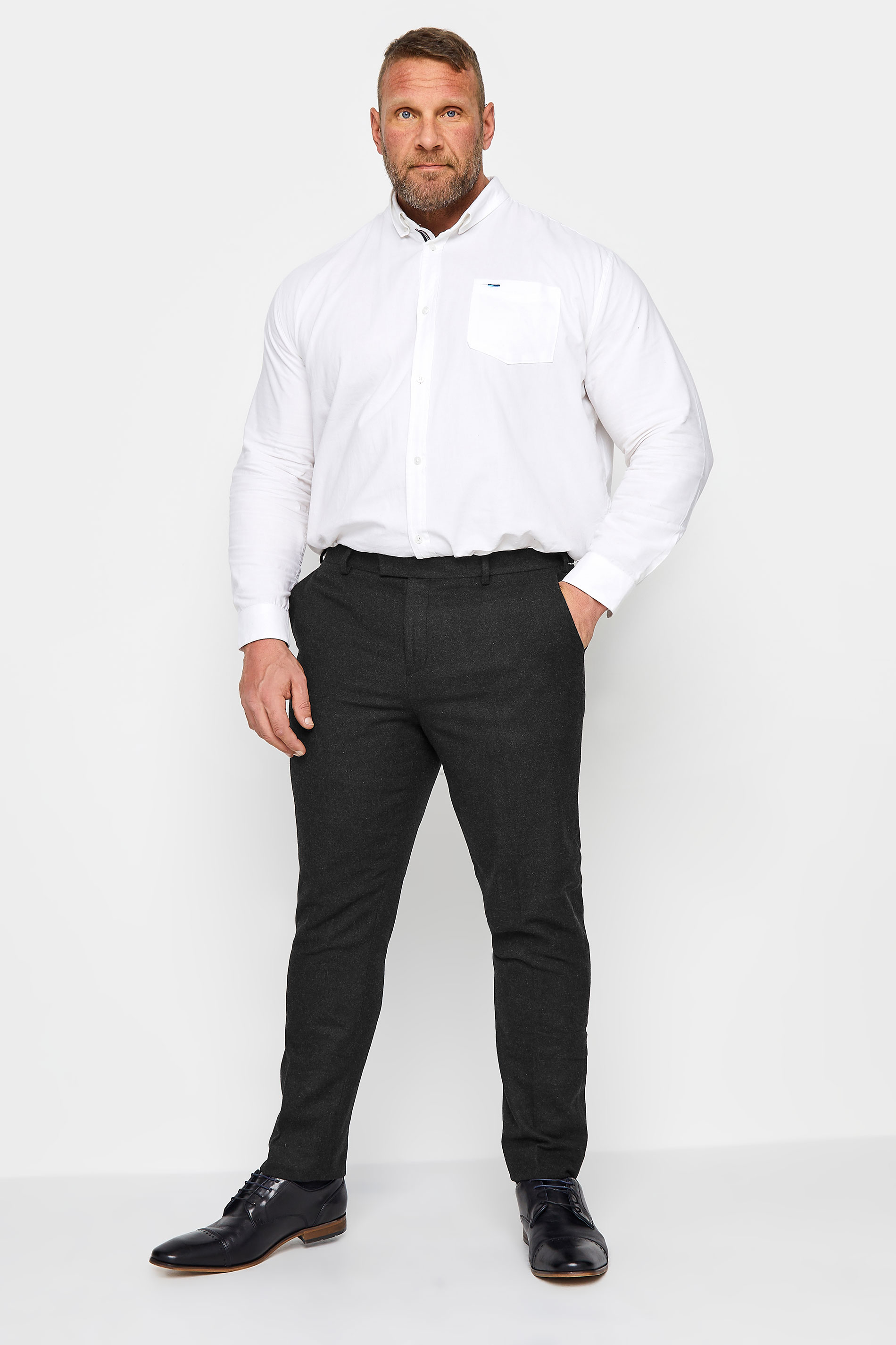 BadRhino Big & Tall Grey Tweed Suit Trousers | BadRhino 3