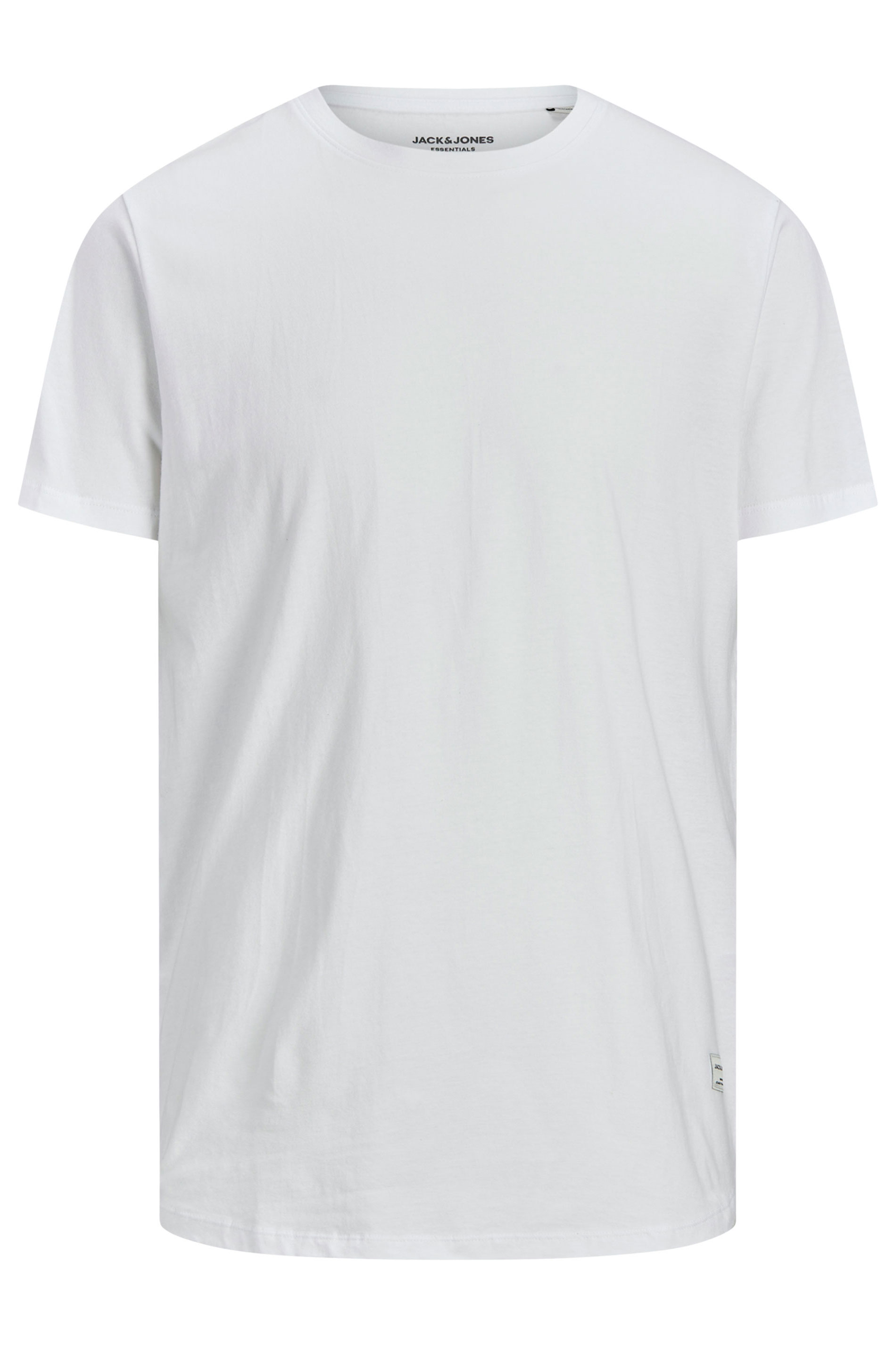 JACK & JONES Big & Tall White Jenoa Crew T-Shirt | BadRhino 3