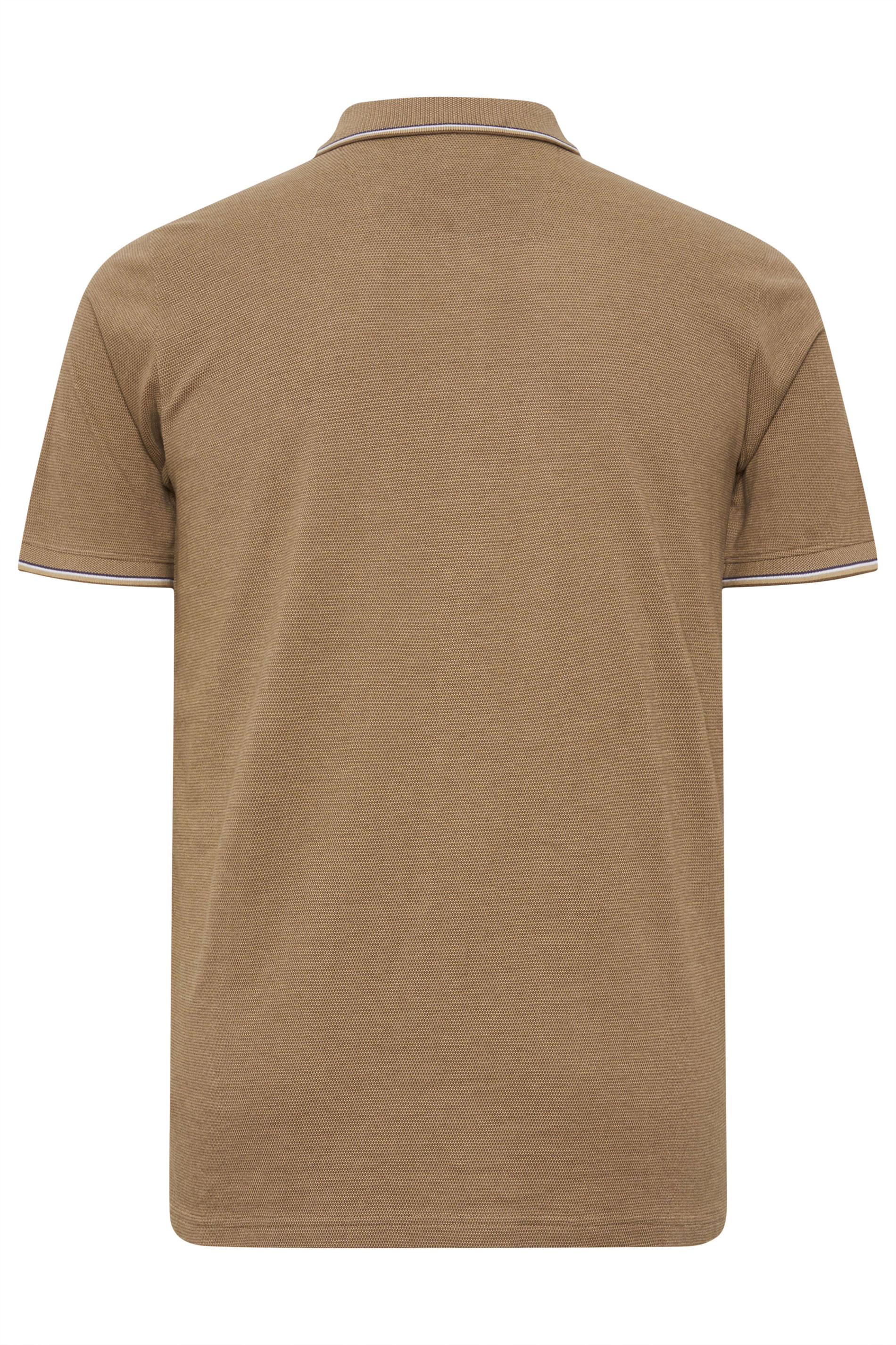 BadRhino Big & Tall Tan Brown Textured Tipped Polo Shirt | BadRhino 5