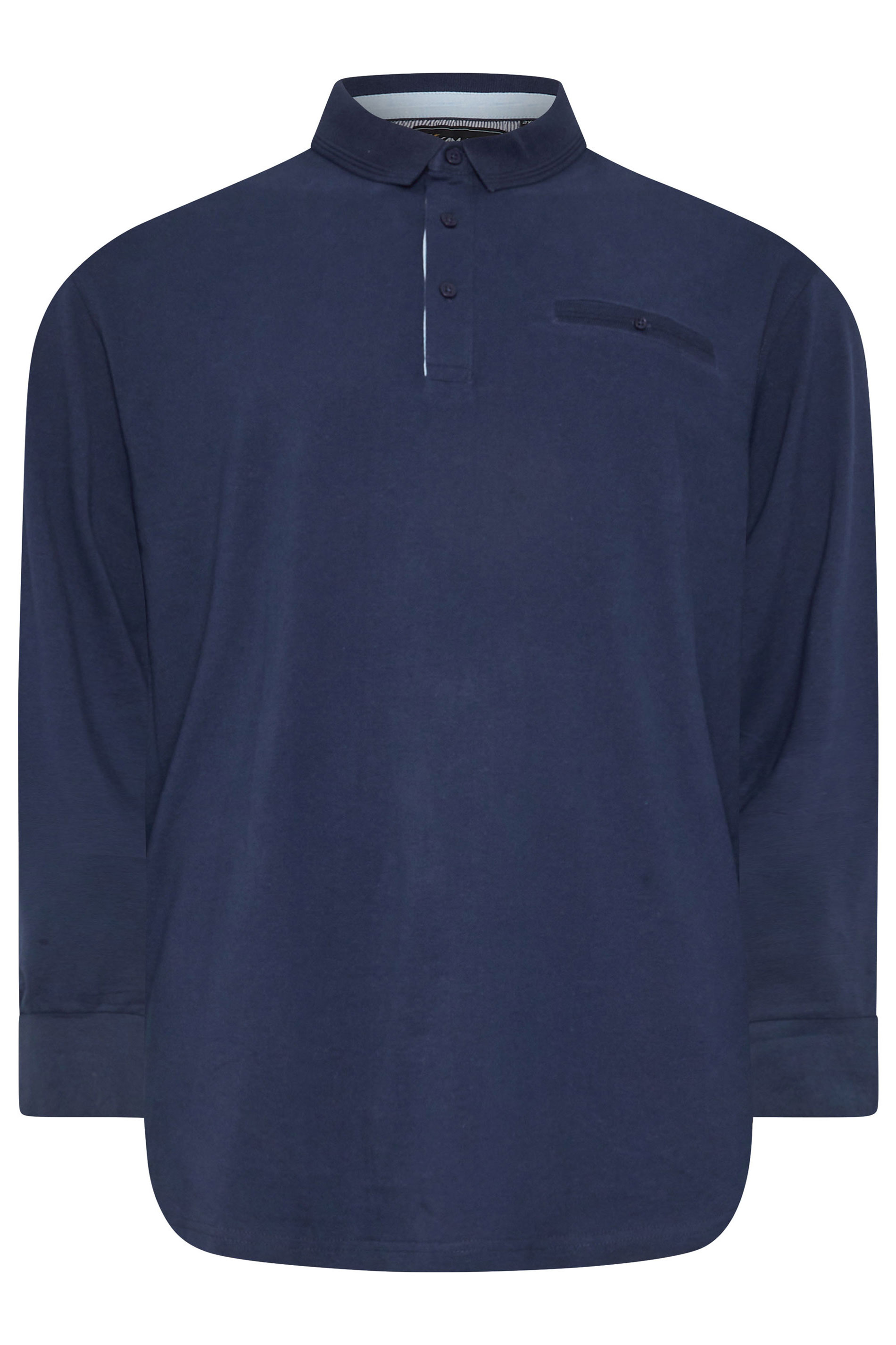 KAM Big & Tall Navy Pique Polo Shirt | BadRhino 3
