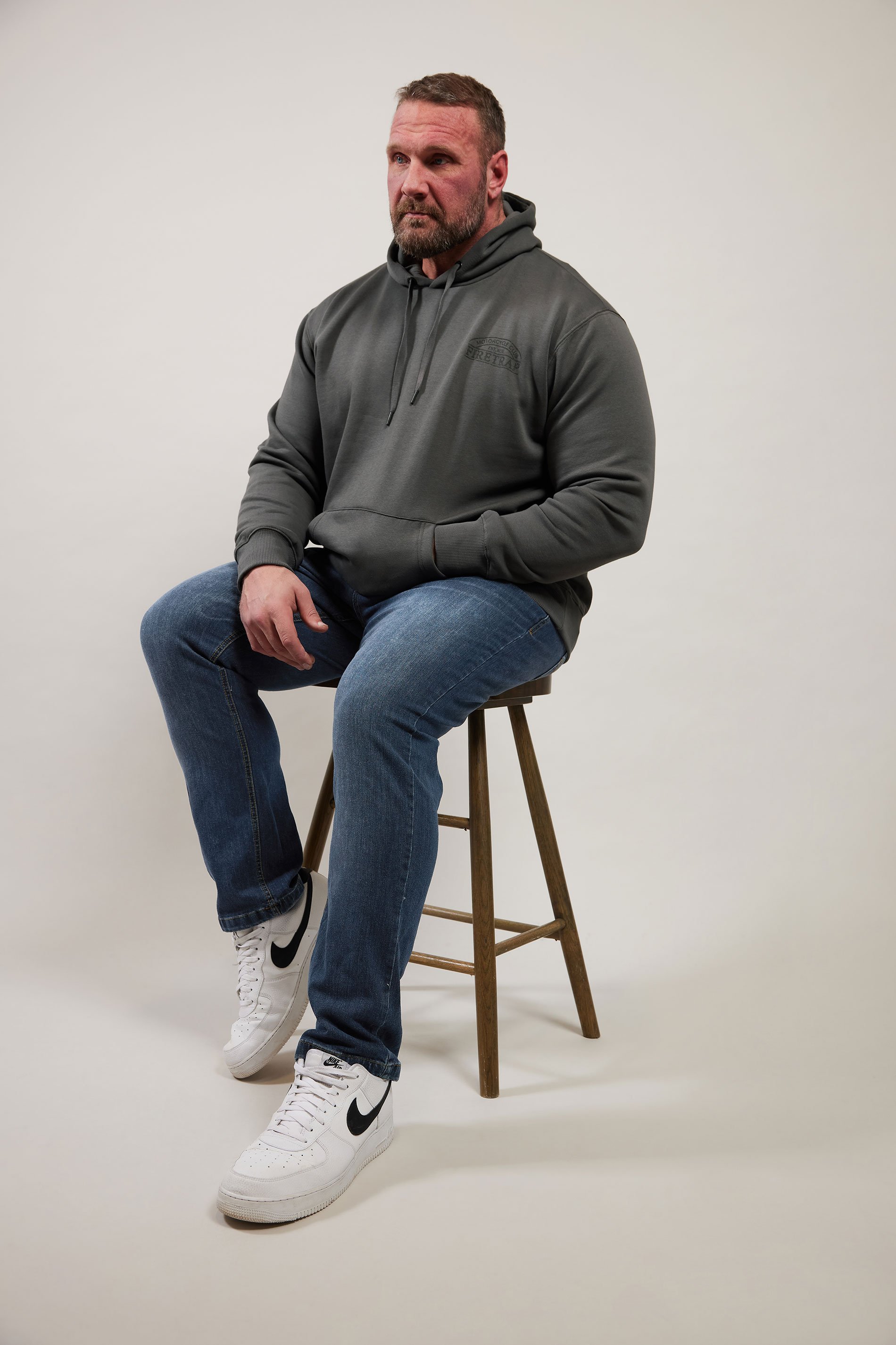 FIRETRAP Big & Tall Stormy Grey Hoodie | BadRhino 1