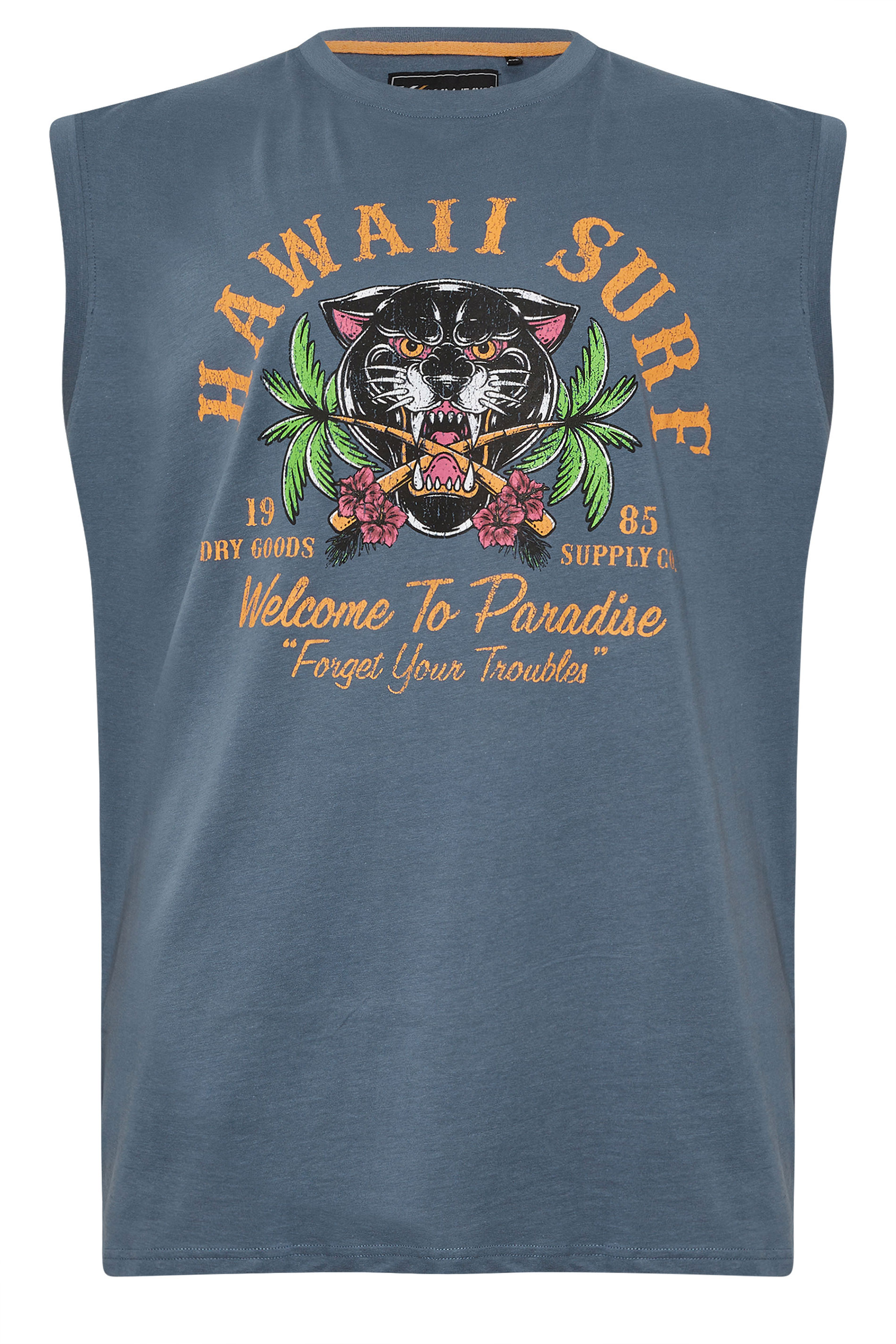 KAM Big & Tall Blue 'Hawaii Surf' Vest | BadRhino 2