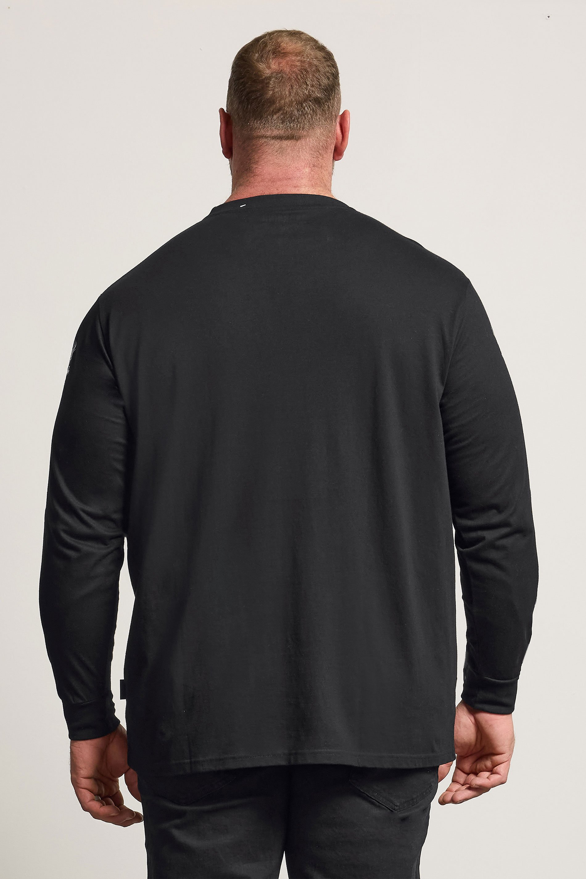 BadRhino Big & Tall Black Extra Long Dragon Graphic Long Sleeve T-shirt | BadRhino 3