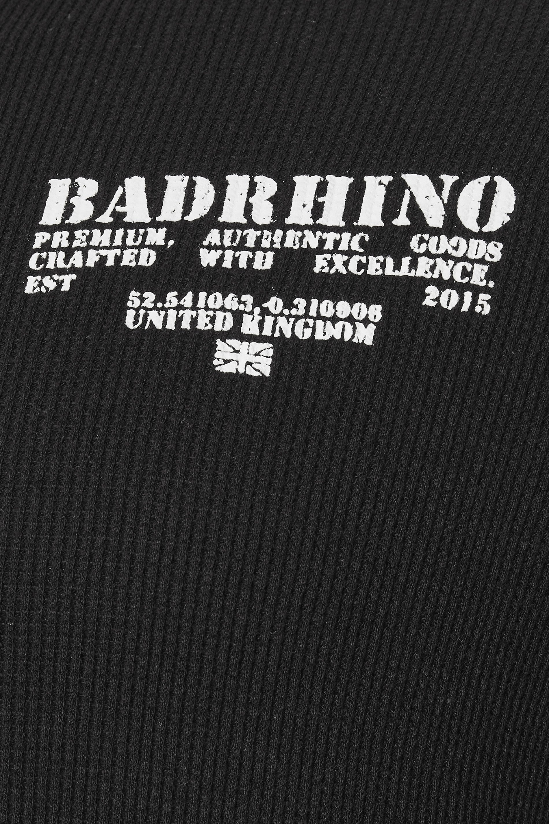 BadRhino Big & Tall Black Military Waffle Texture Long sleeve T-Shirt | BadRhino 9