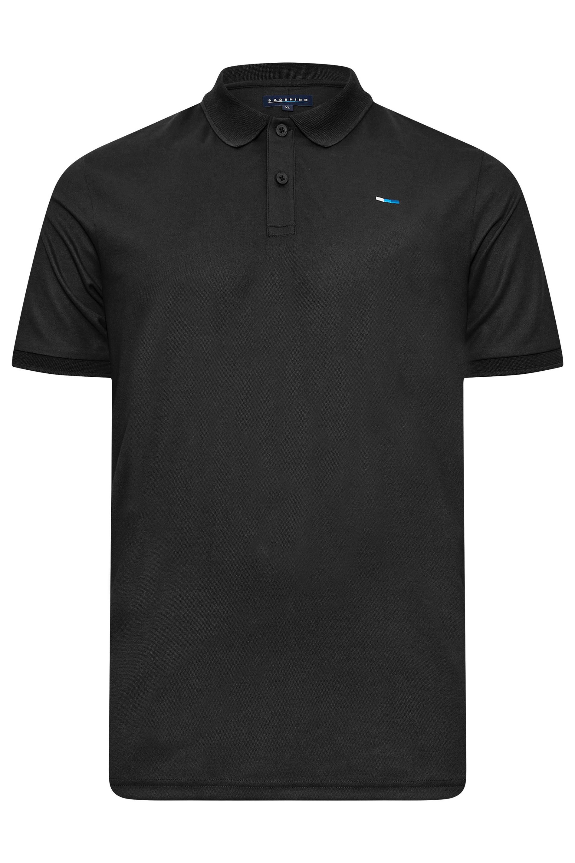BadRhino Big & Tall Black Pique Golf Polo Shirt | BadRhino 4
