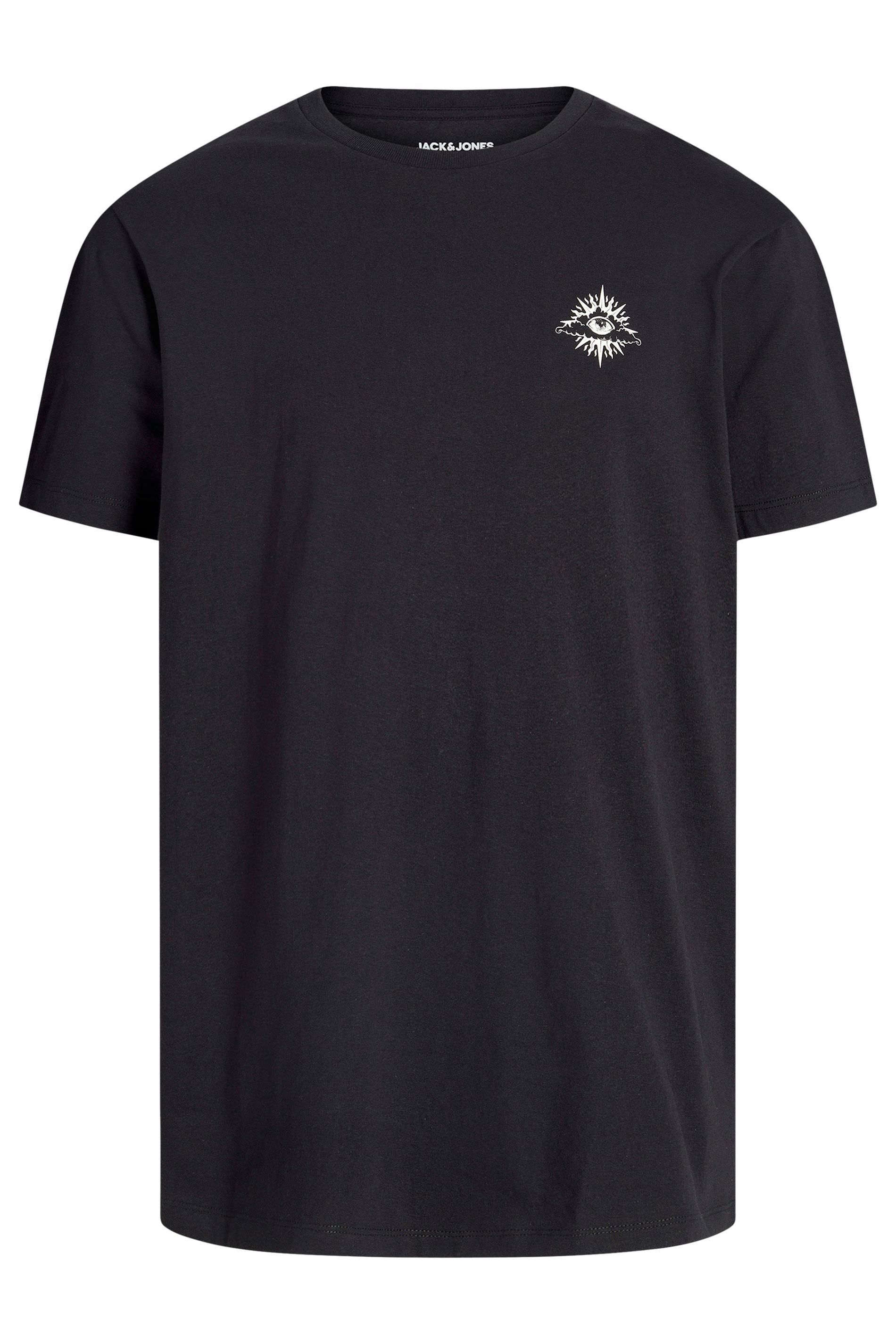 JACK & JONES Big & Tall Black 'Eye' Print T-Shirt | BadRhino 4