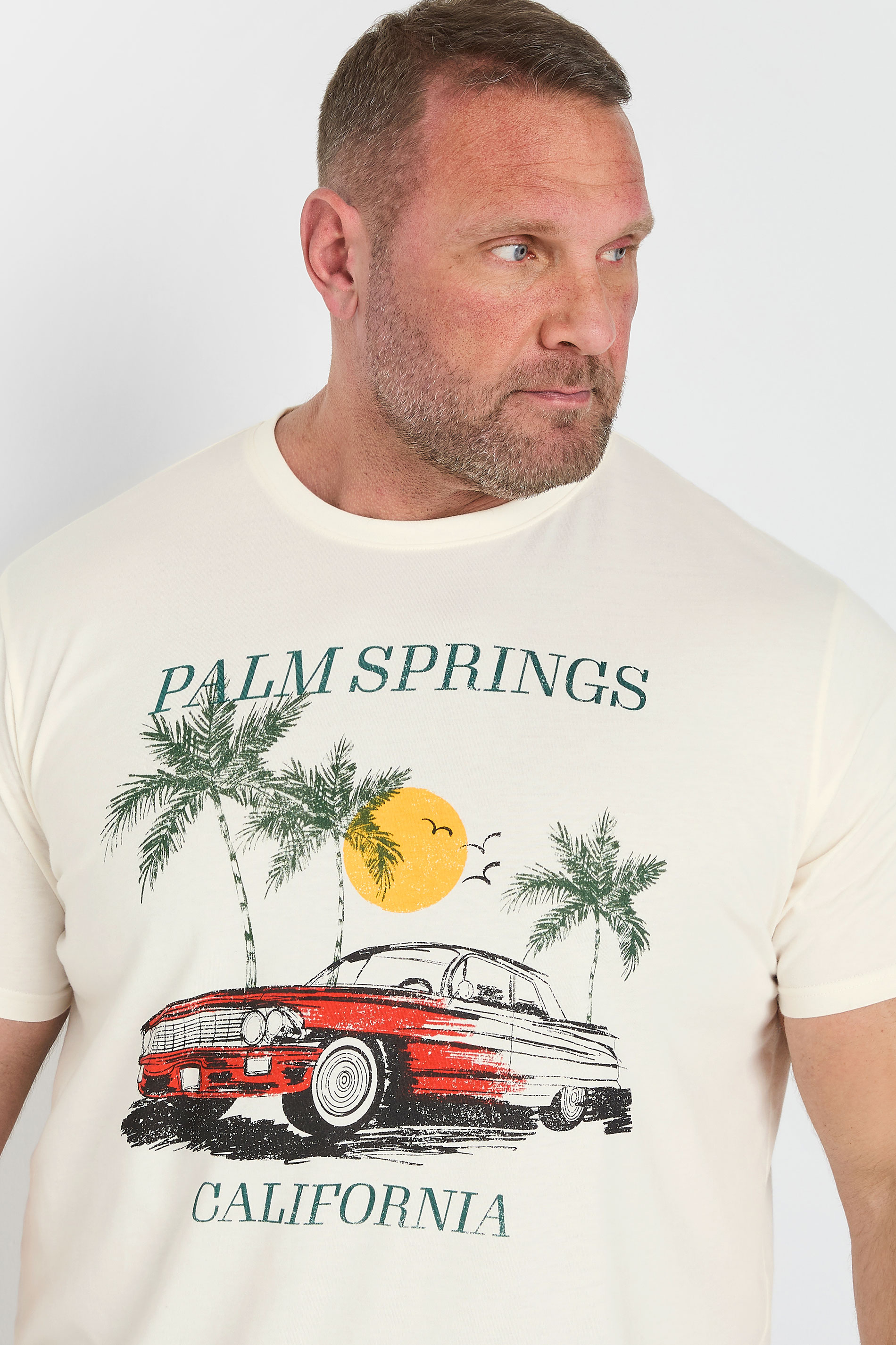 BadRhino Big & Tall White 'Palm Springs' Graphic T-Shirt | BadRhino 3