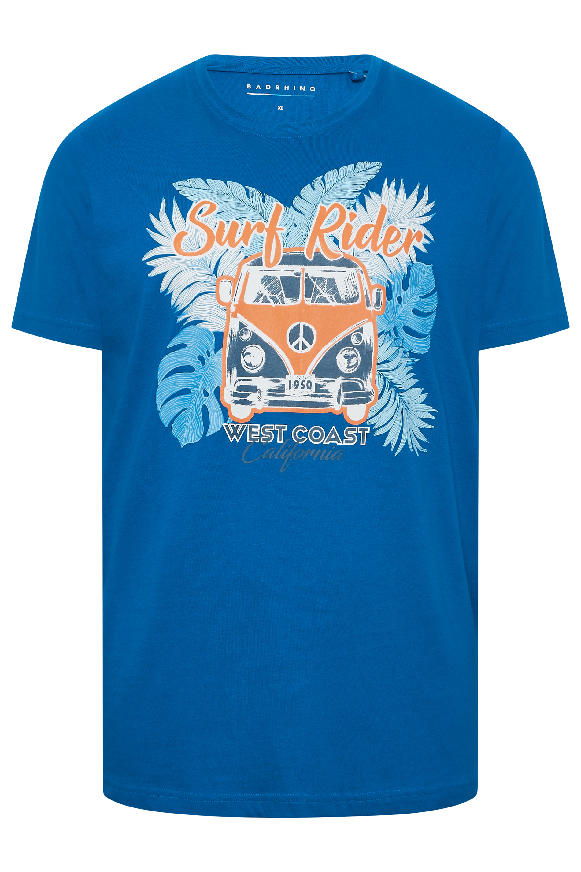 BadRhino Big & Tall Blue Surf Rider Print T-Shirt | BadRhino 3