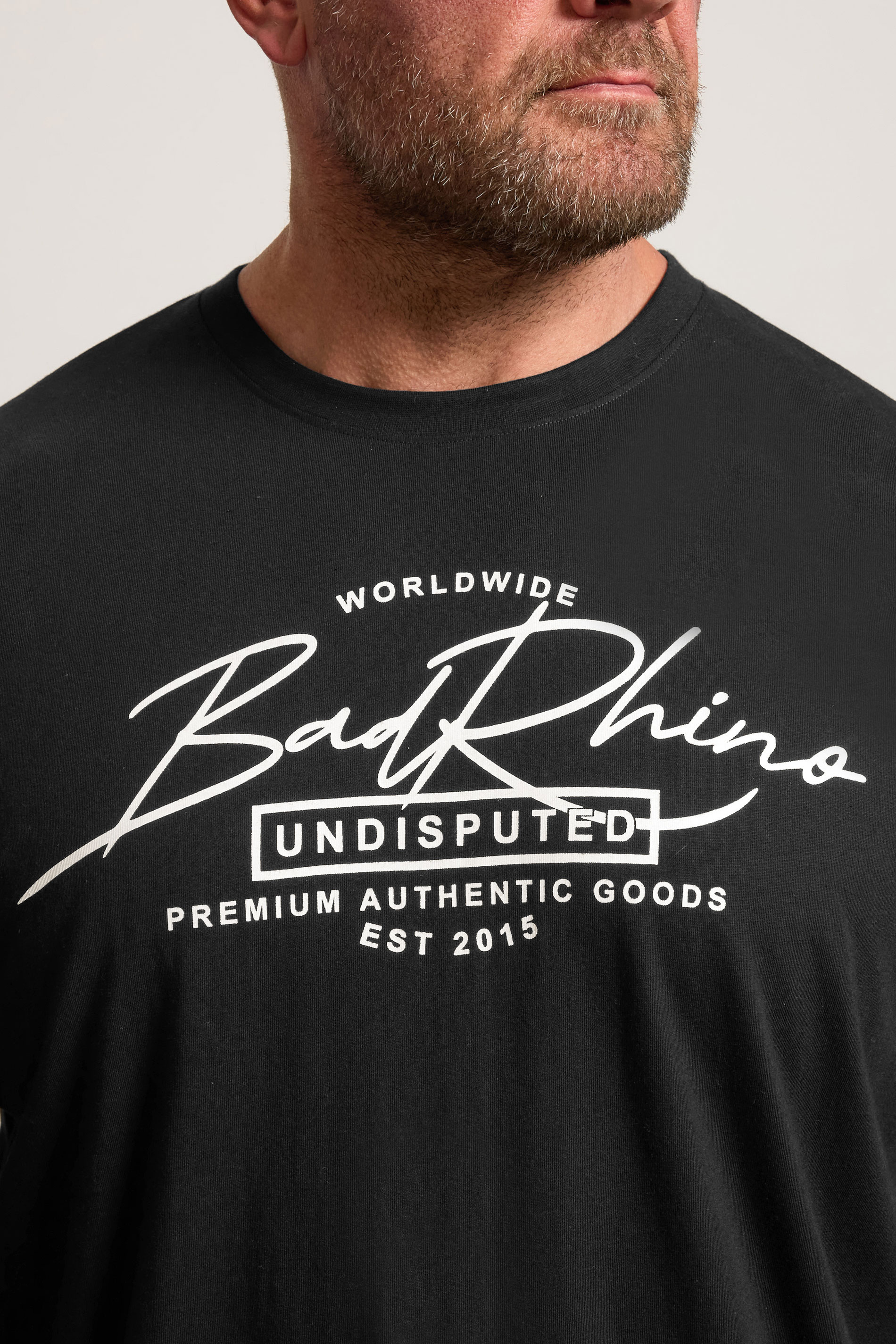 BadRhino Big & Tall Black Script Graphic Print T-Shirt | BadRhino 4