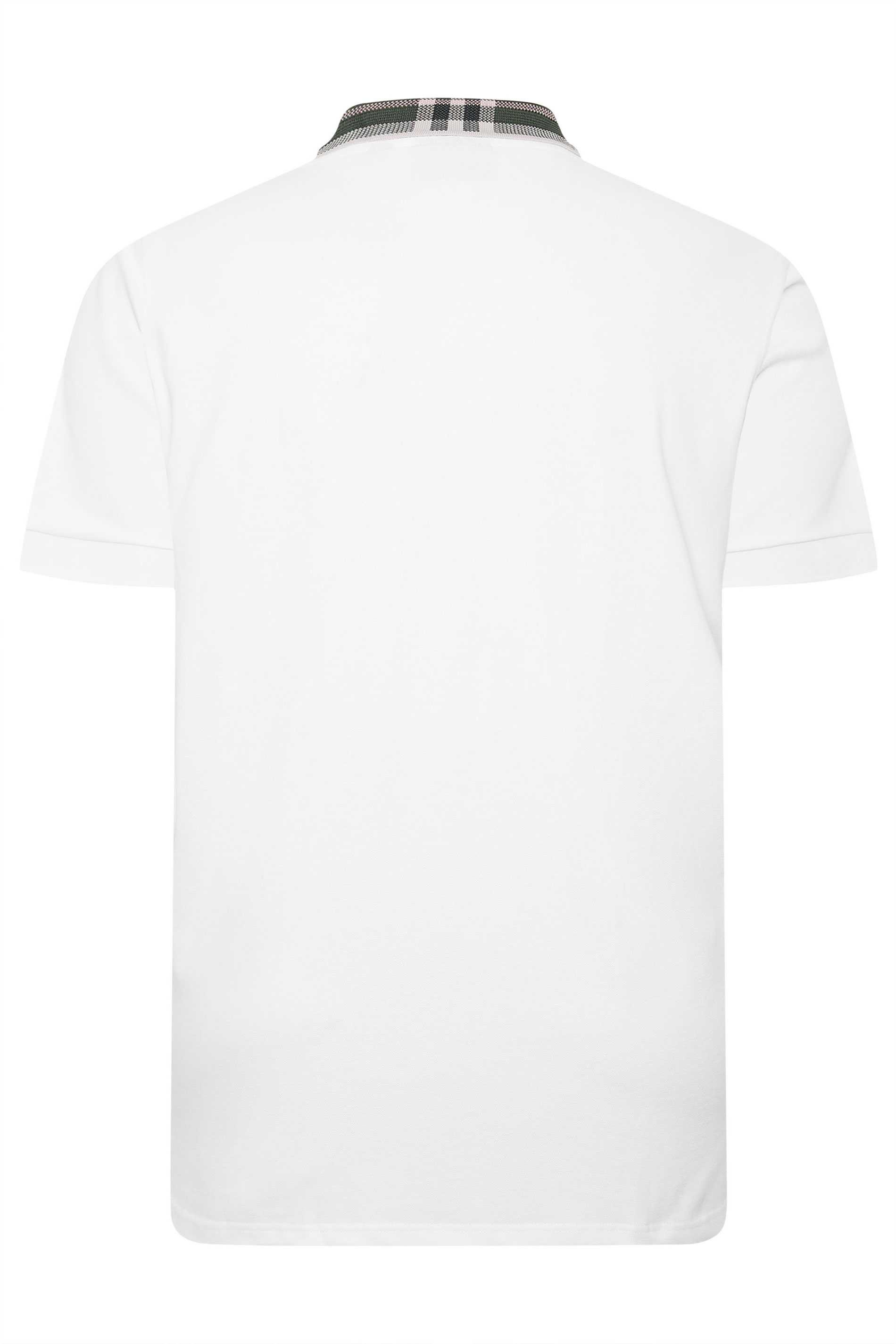 LYLE & SCOTT Big & Tall White Tartan Collar Polo Shirt | BadRhino 4
