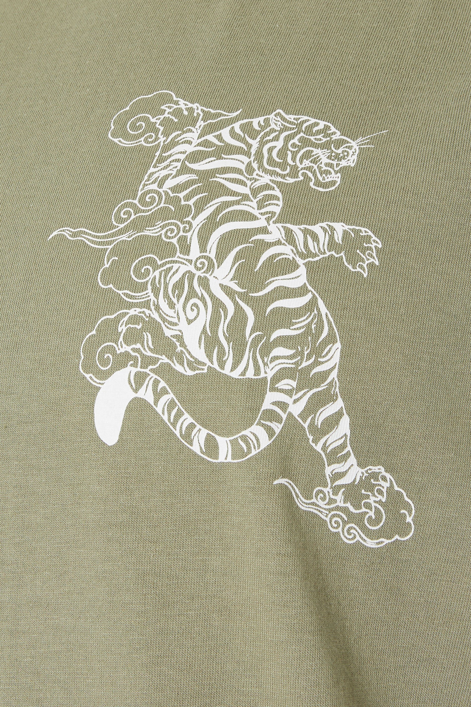 BadRhino Big & Tall Basil Green Tiger Graphic Vest Top | BadRhino 8