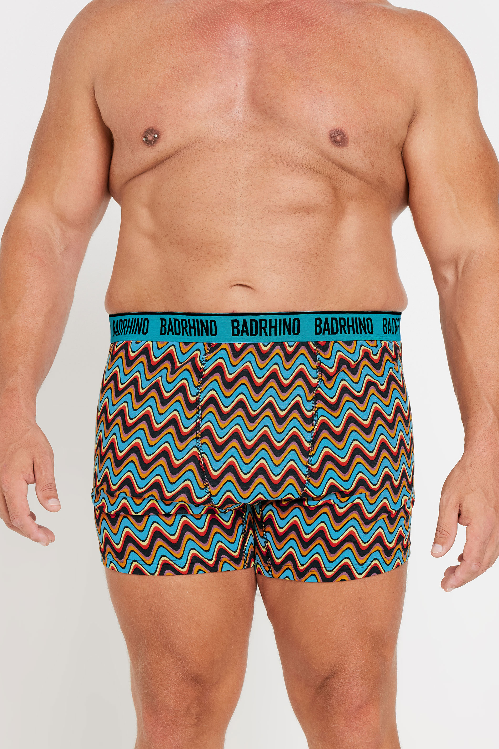 BadRhino Big & Tall 3 Pack Pink Orange & Teal Striped Boxers | BadRhino 2
