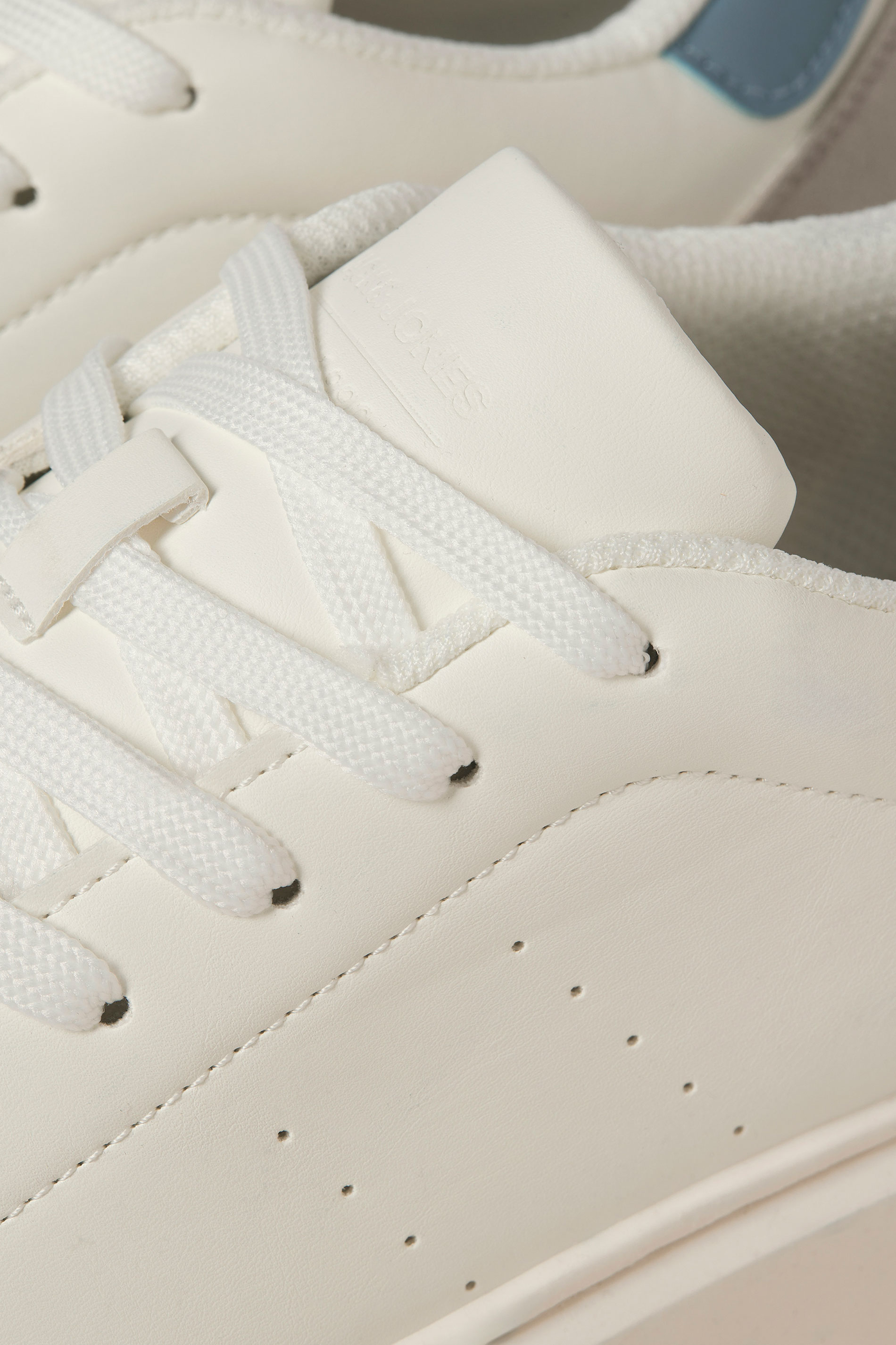 JACK & JONES White & Blue Court PU Trainer | BadRhino 5