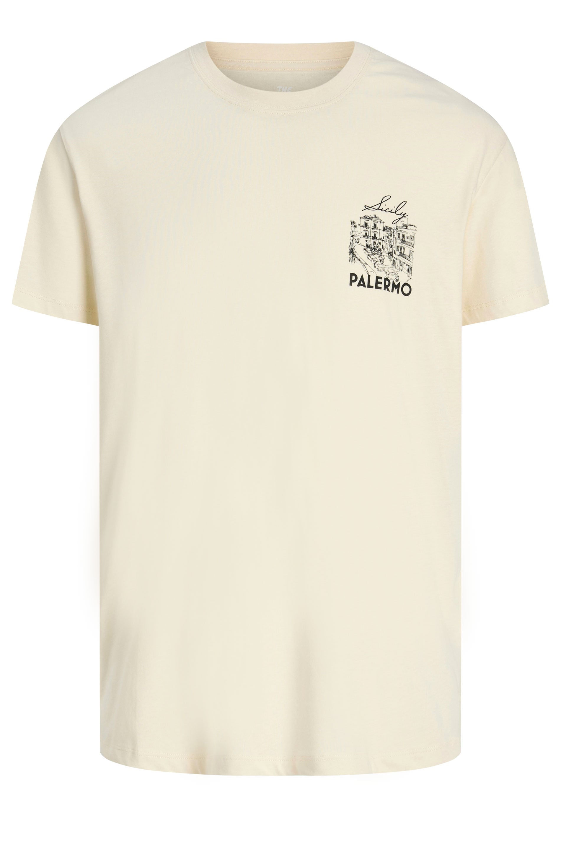 JACK & JONES Big & Tall Antique White 'Palermo' T-Shirt | BadRhino 1