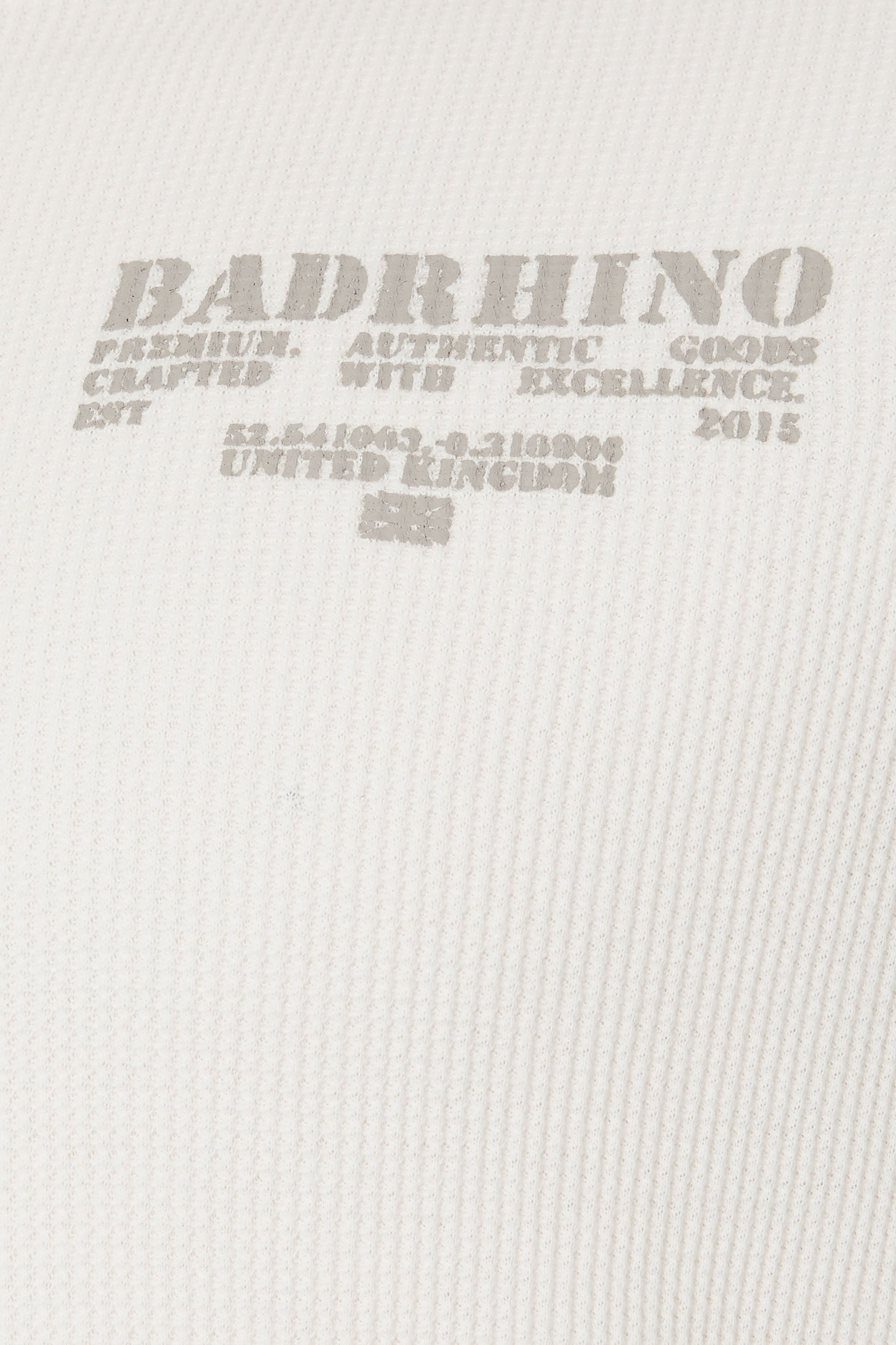 BadRhino Big & Tall Off-White Military Waffle Texture Long sleeve T-Shirt | BadRhino 7