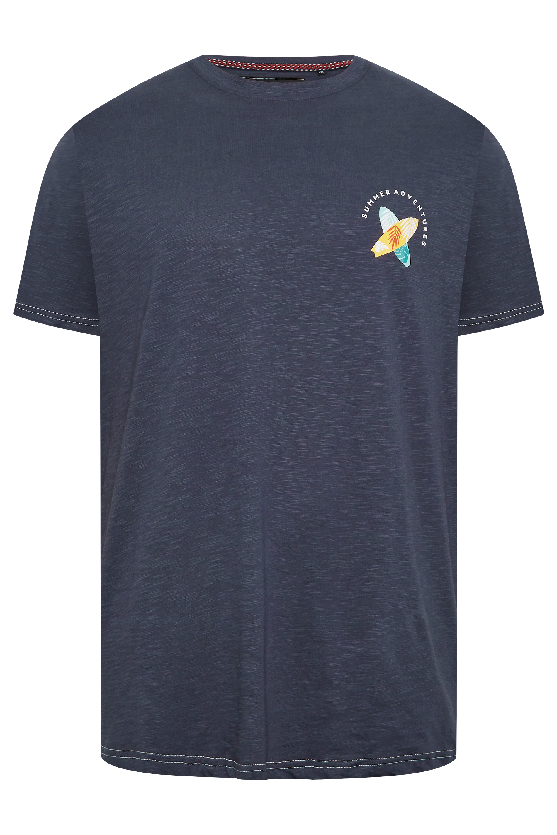 KAM Big & Tall Navy Blue 'Summer Adventure' Print T-Shirt | BadRhino