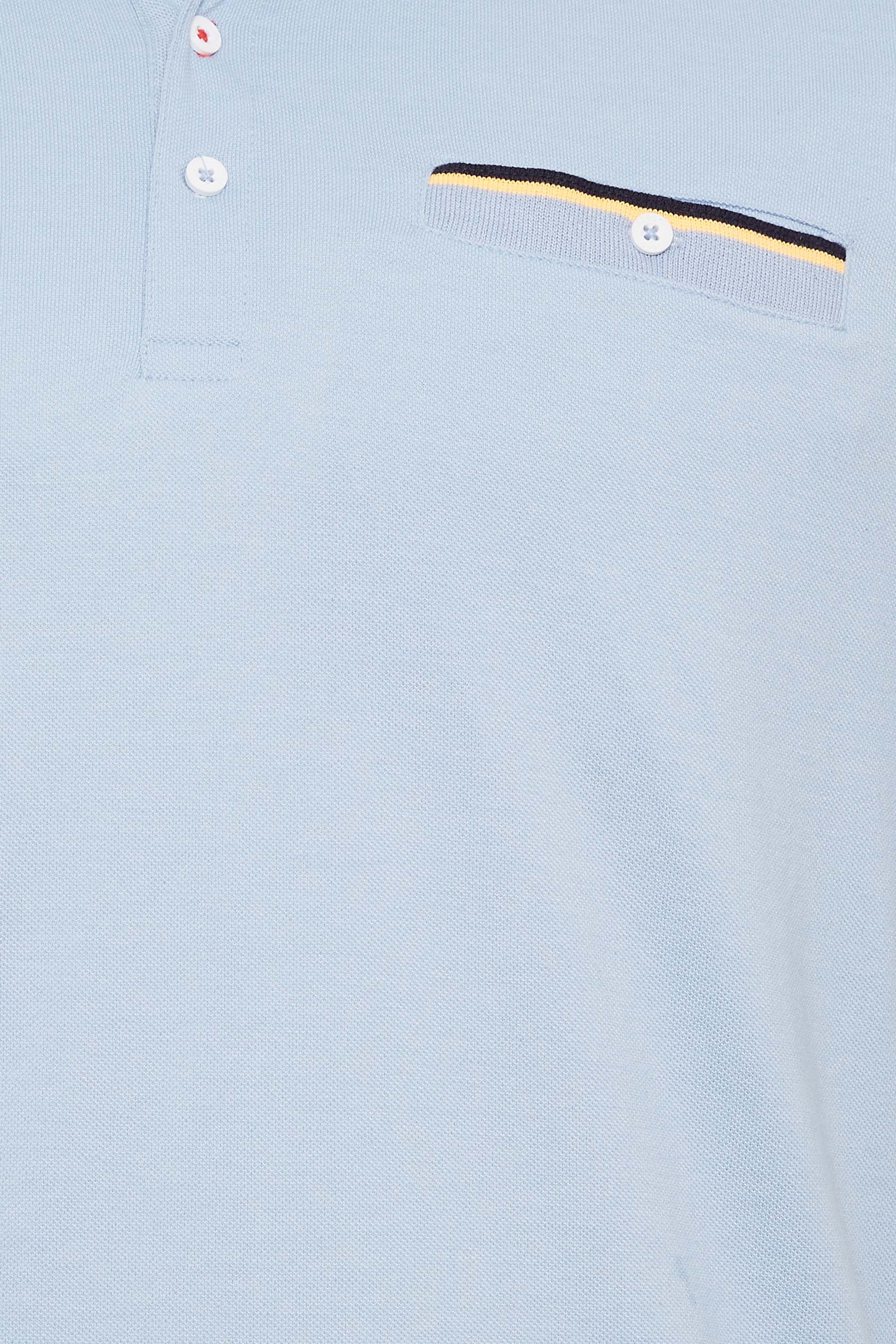 D555 Big & Tall Light Blue Pique Tipped Polo Shirt | BadRhino 2