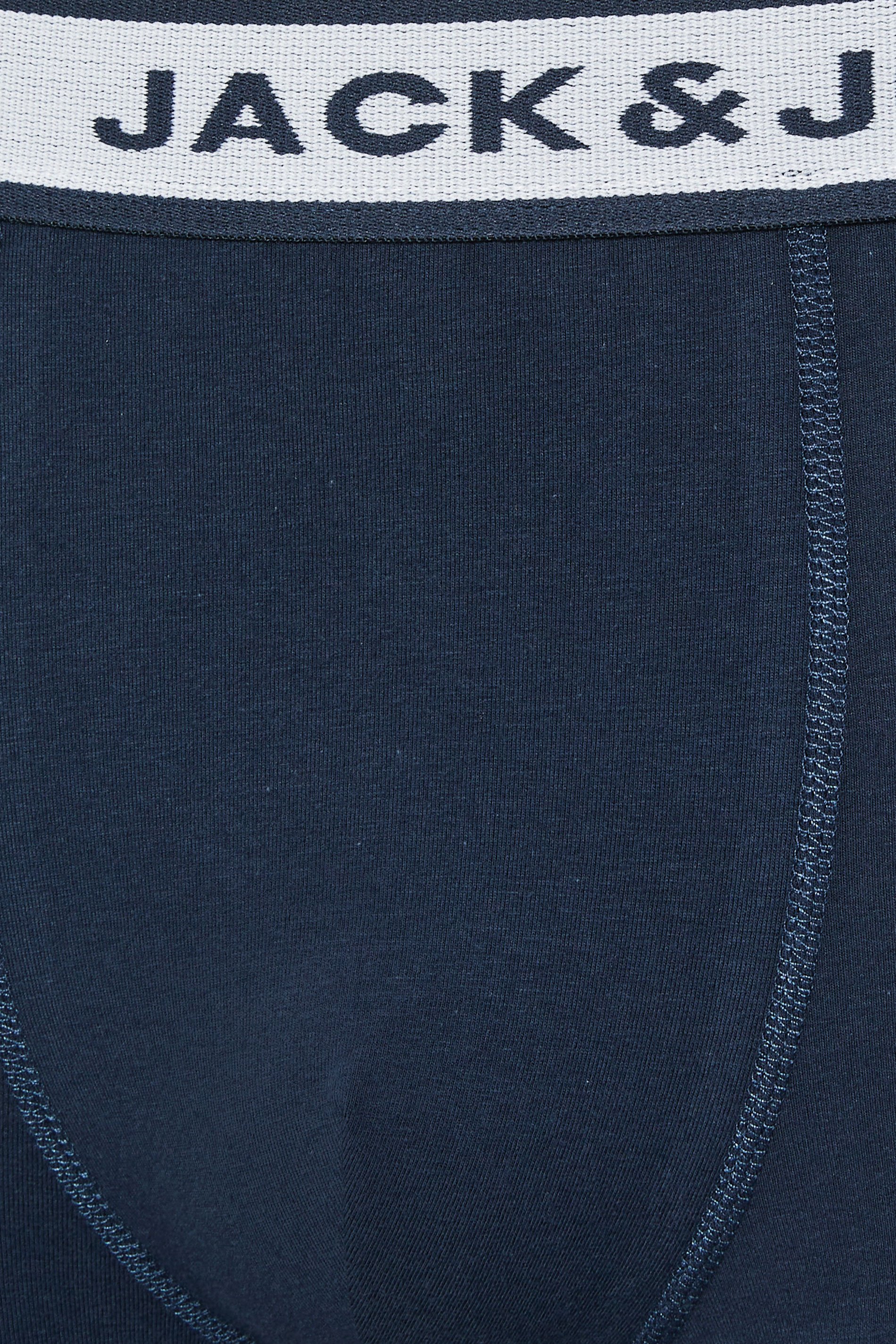 JACK & JONES Big & Tall 3 Pack White/Grey/Navy Blue Boxers | BadRhino 4