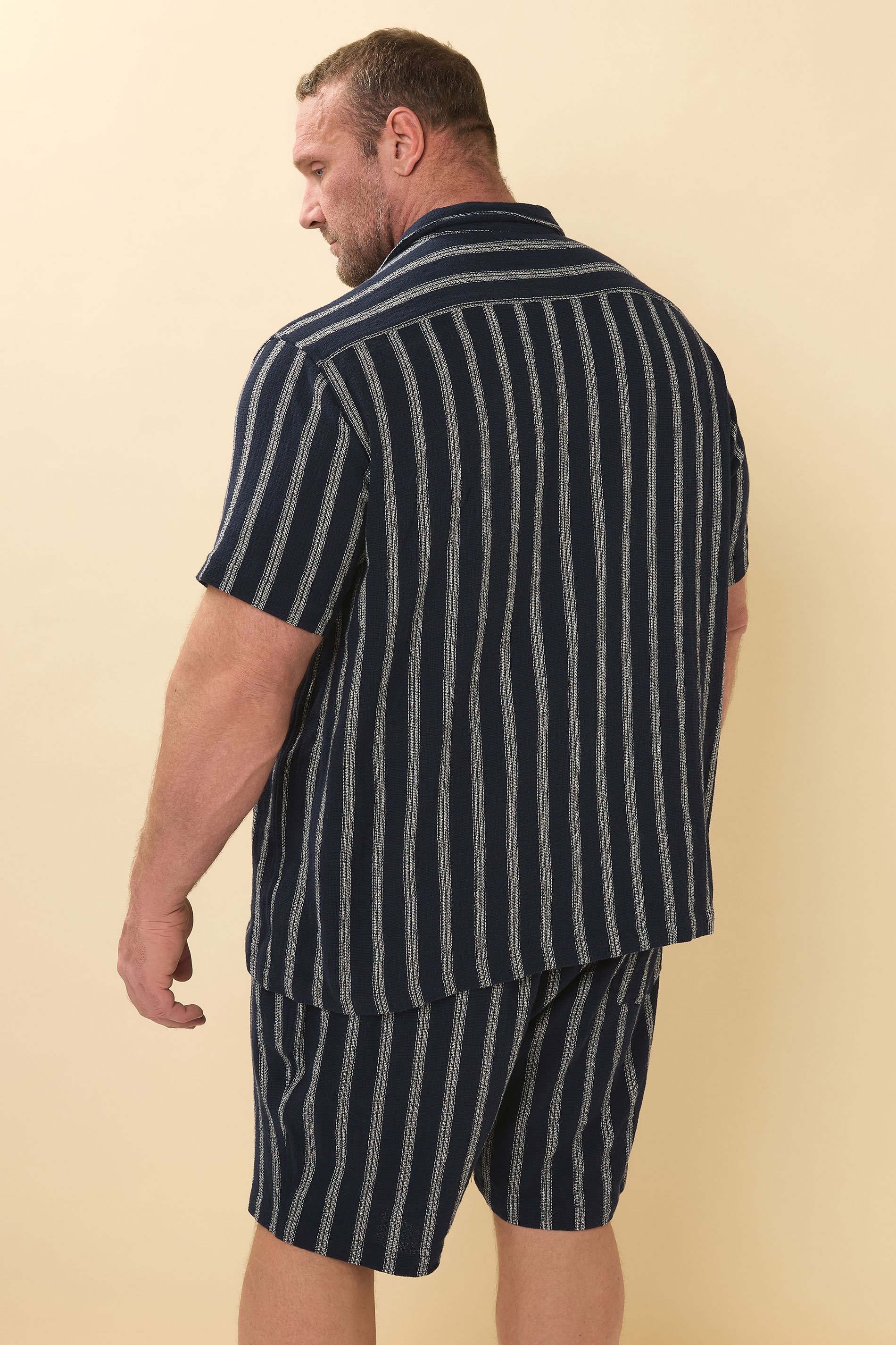 BadRhino Big & Tall Navy Blue Stripe Shirt | BadRhino 4