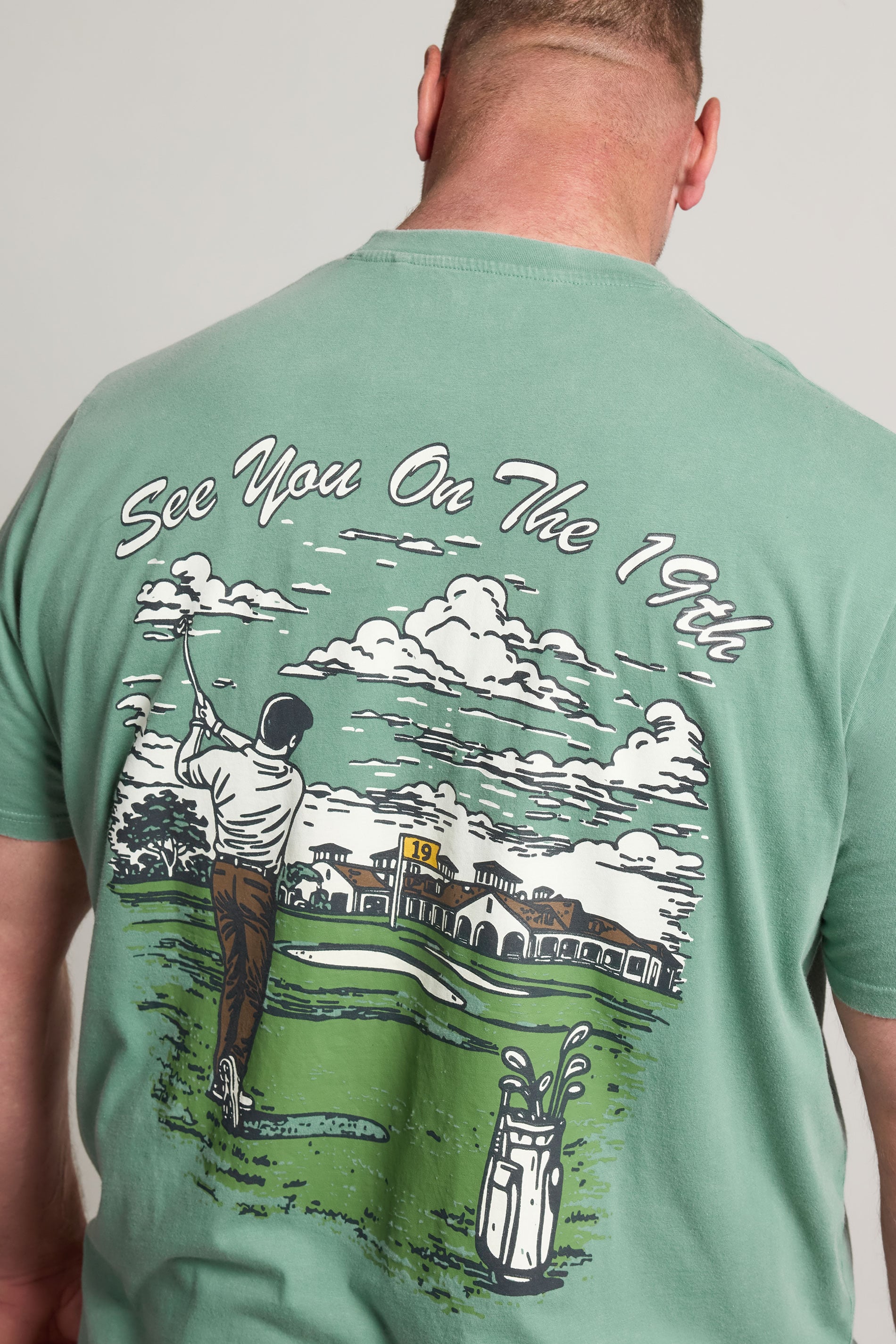 BadRhino Big & Tall Green Pigment Dye Golf Graphic T-Shirt | BadRhino 4