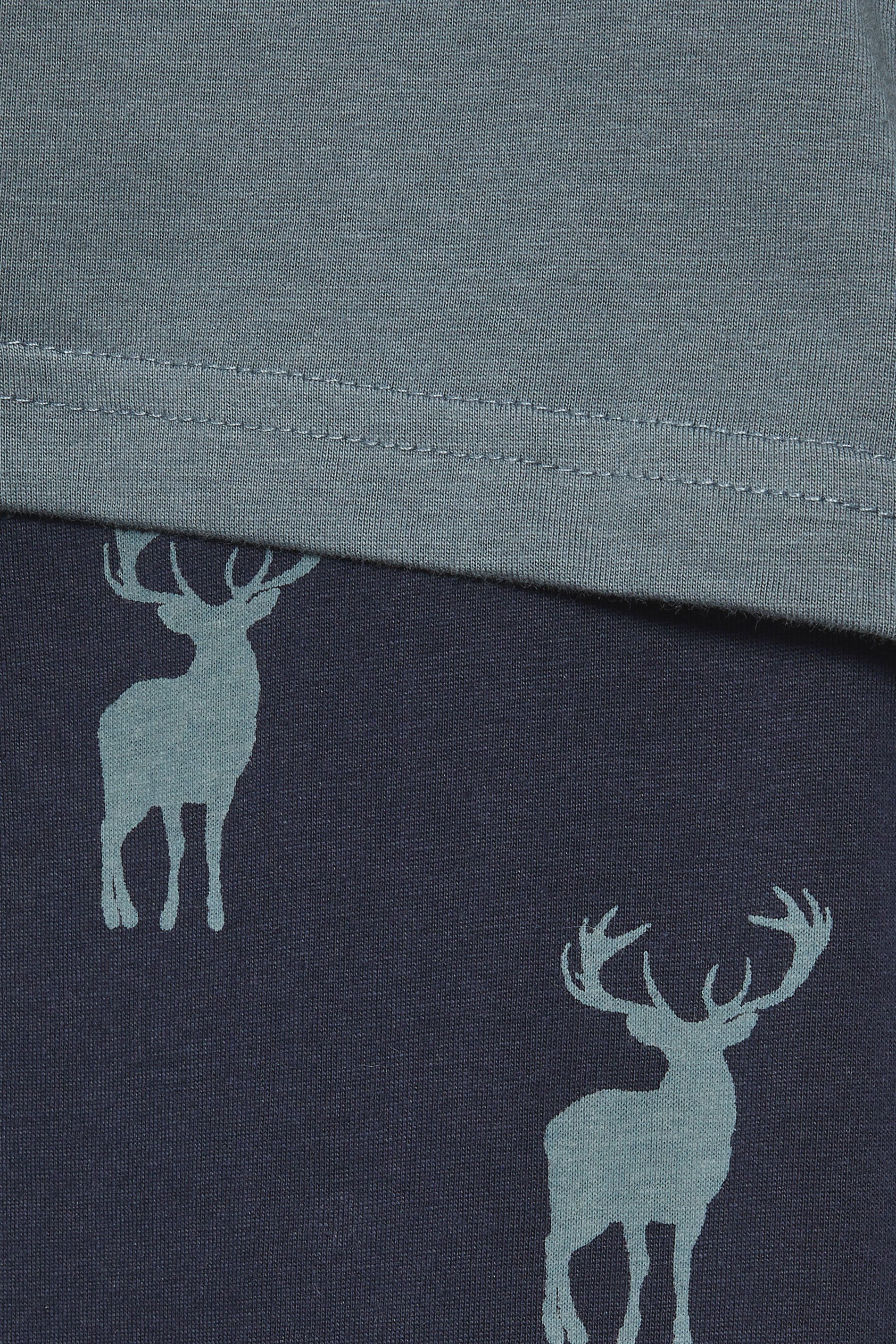 BadRhino Big & Tall Navy & Storm Blue Stag Pyjama Set | BadRhino 5