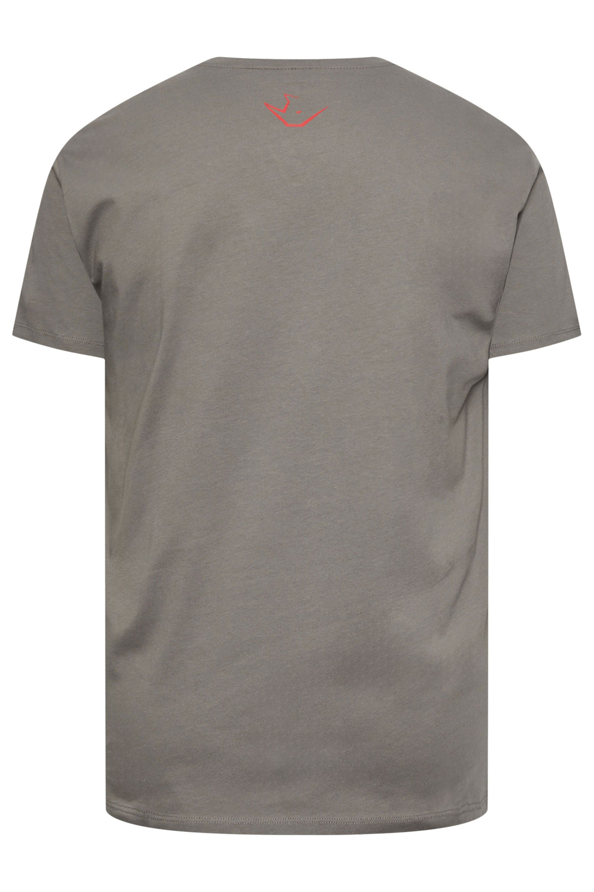 IronRhino Big & Tall Grey Chest Print T-Shirt | BadRhino 6