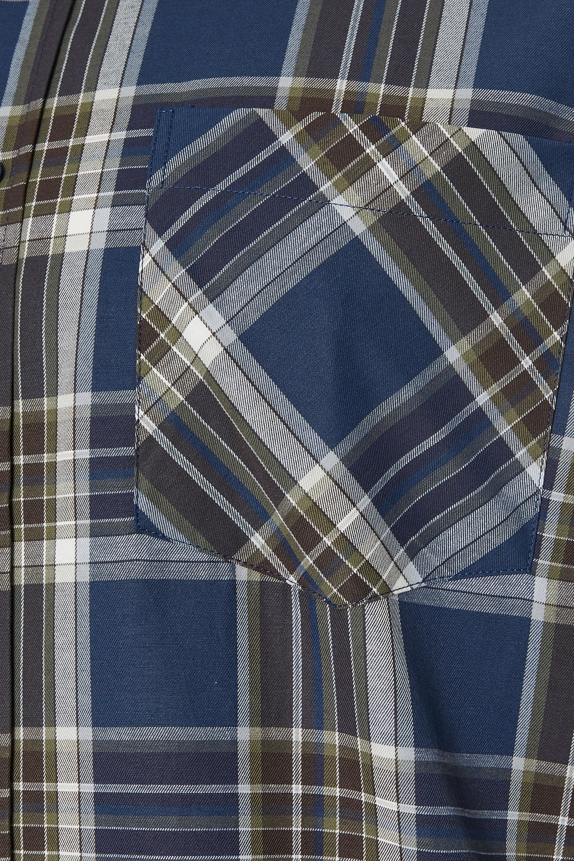 KAM Big & Tall Navy Blue Check Shirt | BadRhino 3